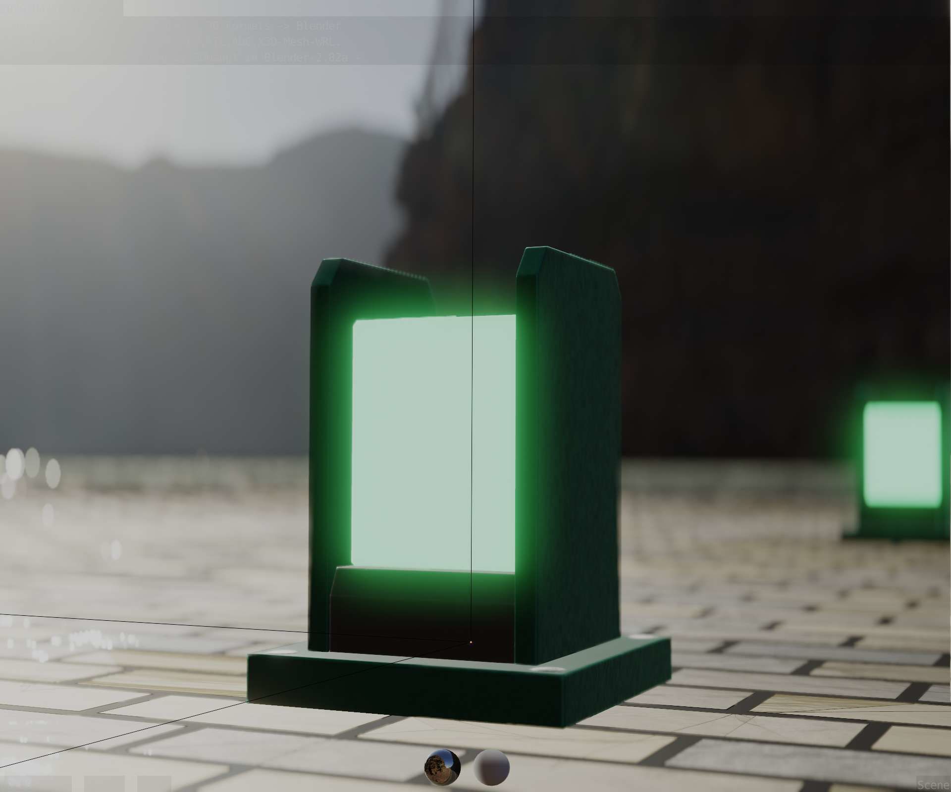 Street Light 8 Bollard 200mm Moss Green Version 1 Low-poly 3D model_1