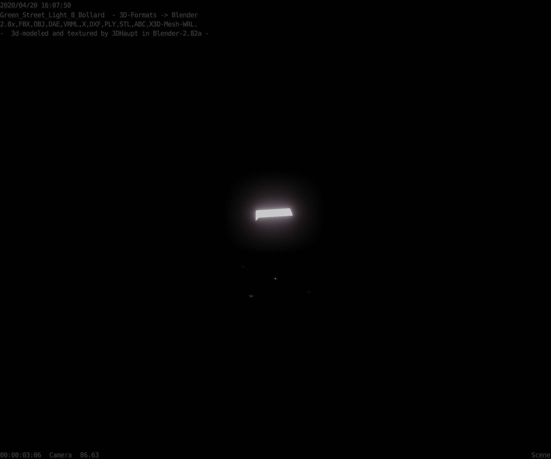 Street Light 8 Bollard 200mm Moss Green Version 1 Low-poly 3D model_78