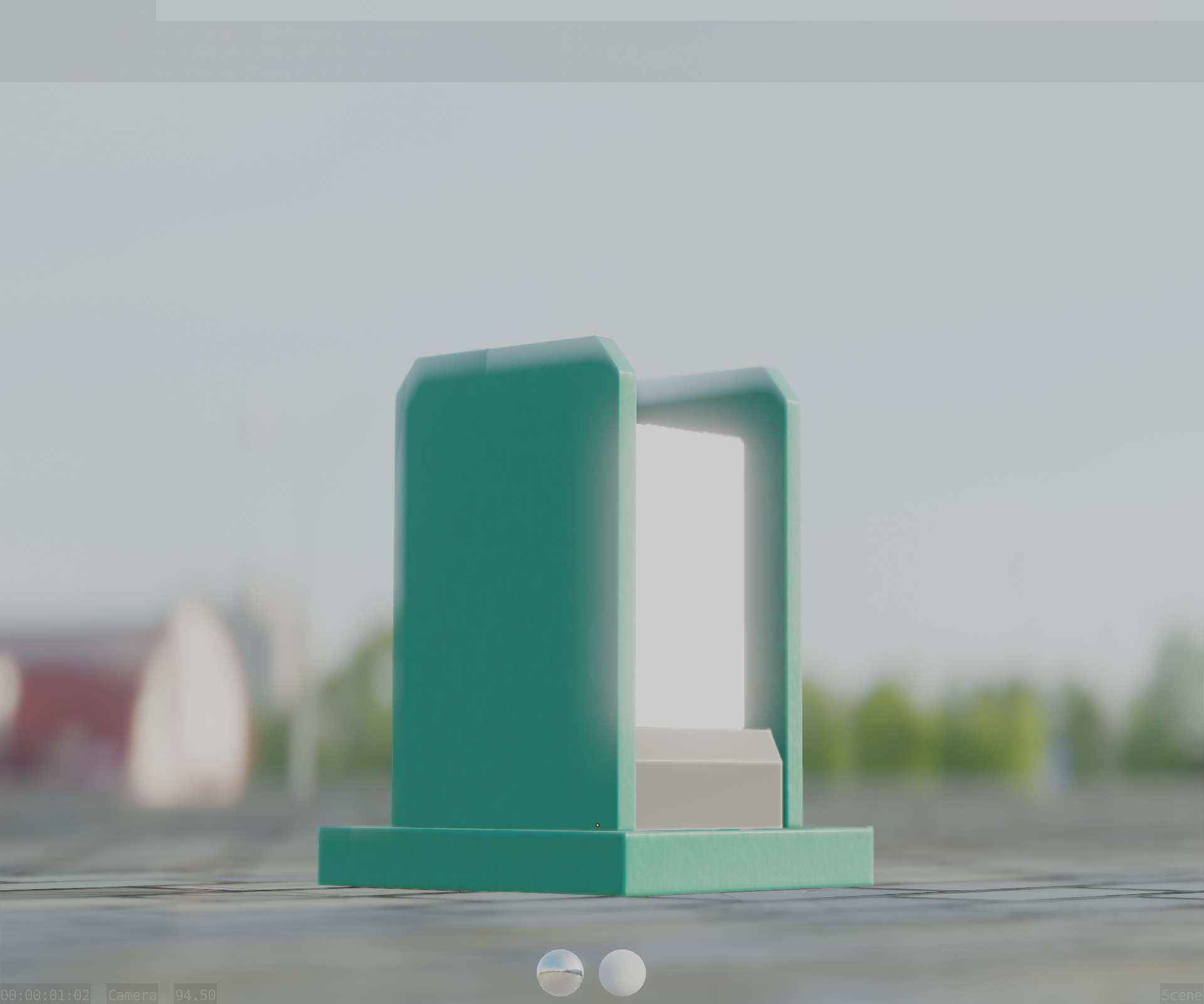 Street Light 8 Bollard 200mm Moss Green Version 1 Low-poly 3D model_26