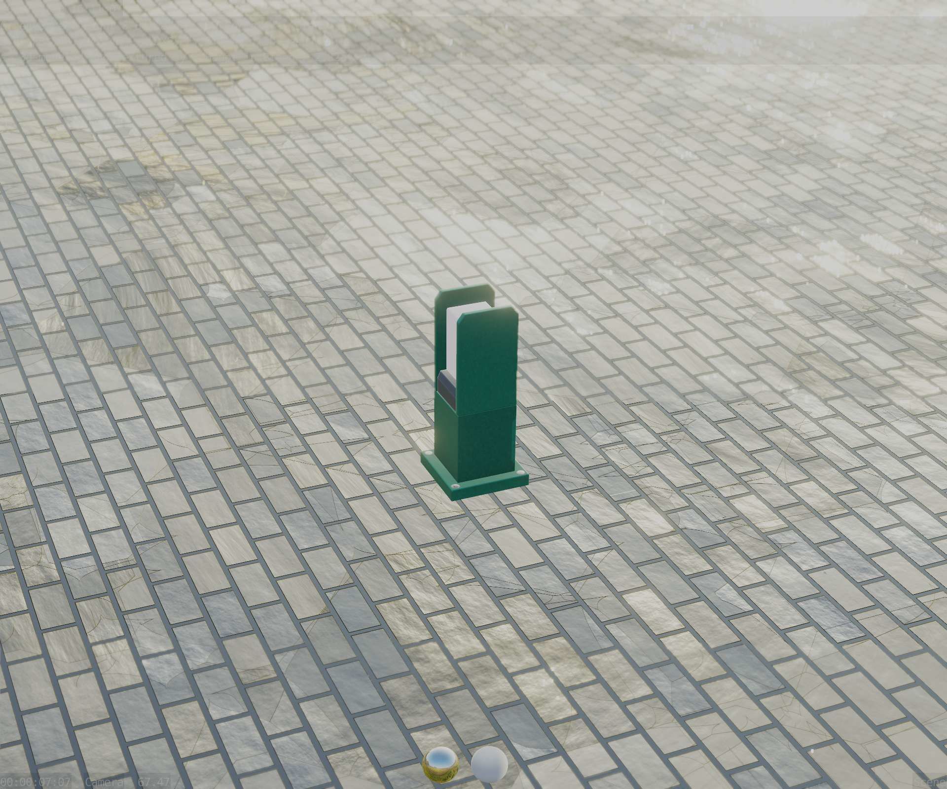 Street Light 8 Bollard 350mm Moss Green Version 1 Low-poly 3D model_80