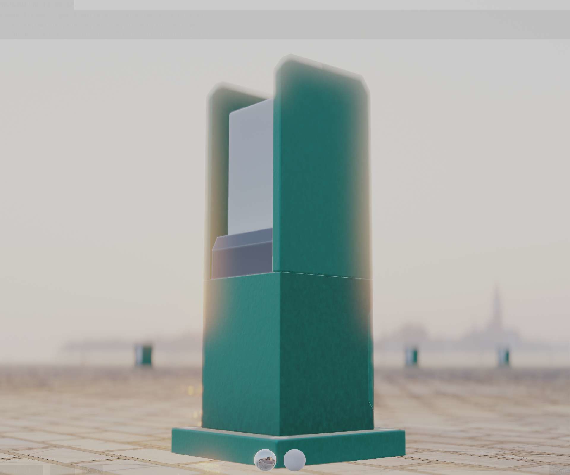 Street Light 8 Bollard 350mm Moss Green Version 1 Low-poly 3D model_20