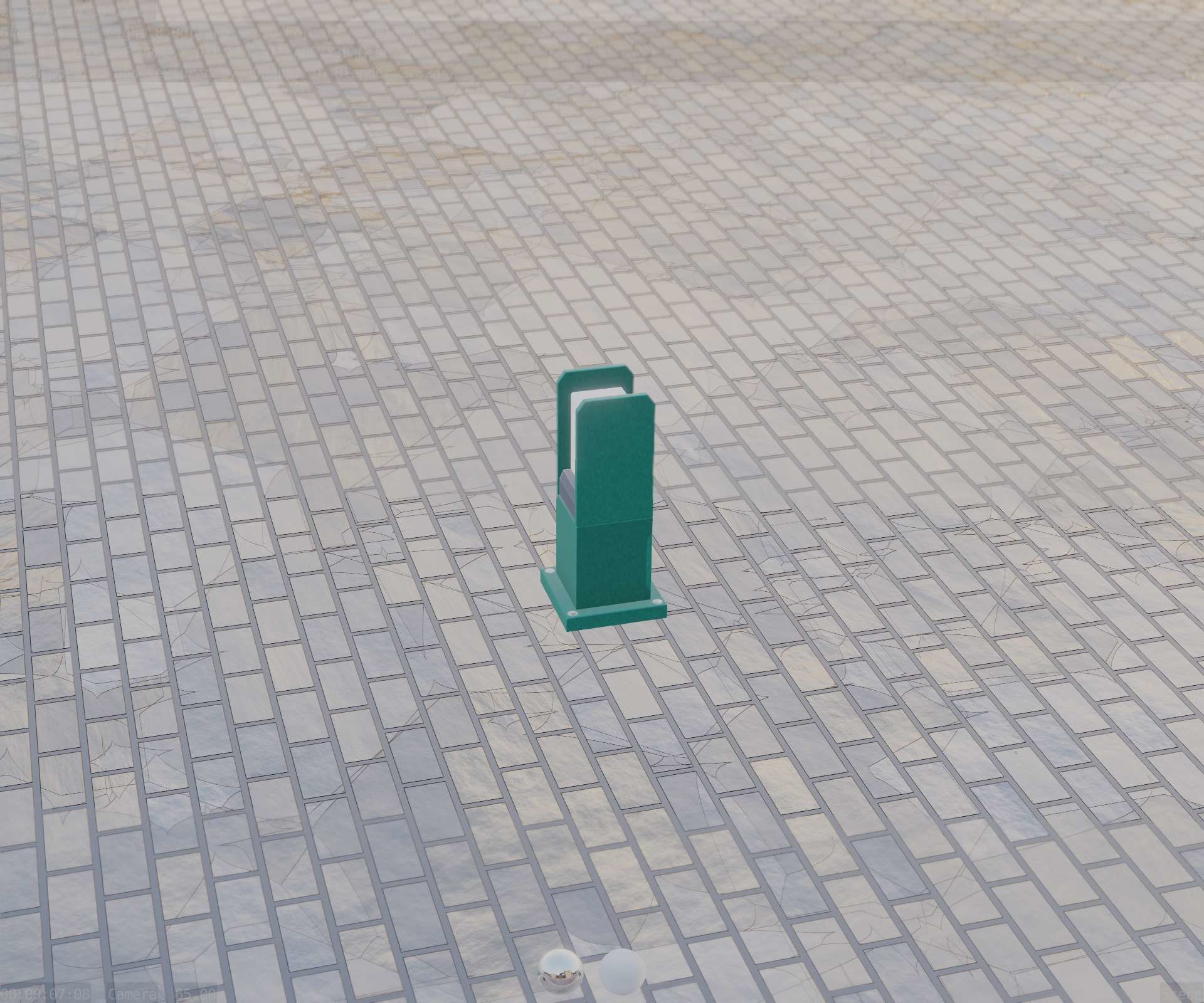 Street Light 8 Bollard 350mm Moss Green Version 1 Low-poly 3D model_81