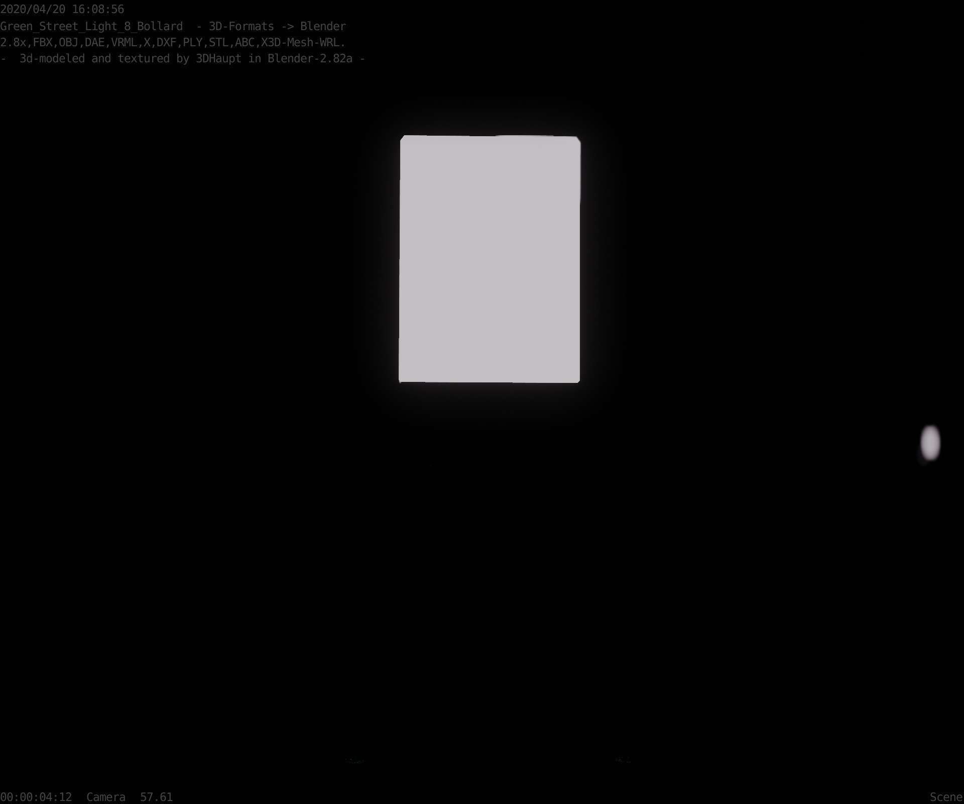 Street Light 8 Bollard 350mm Moss Green Version 1 Low-poly 3D model_14