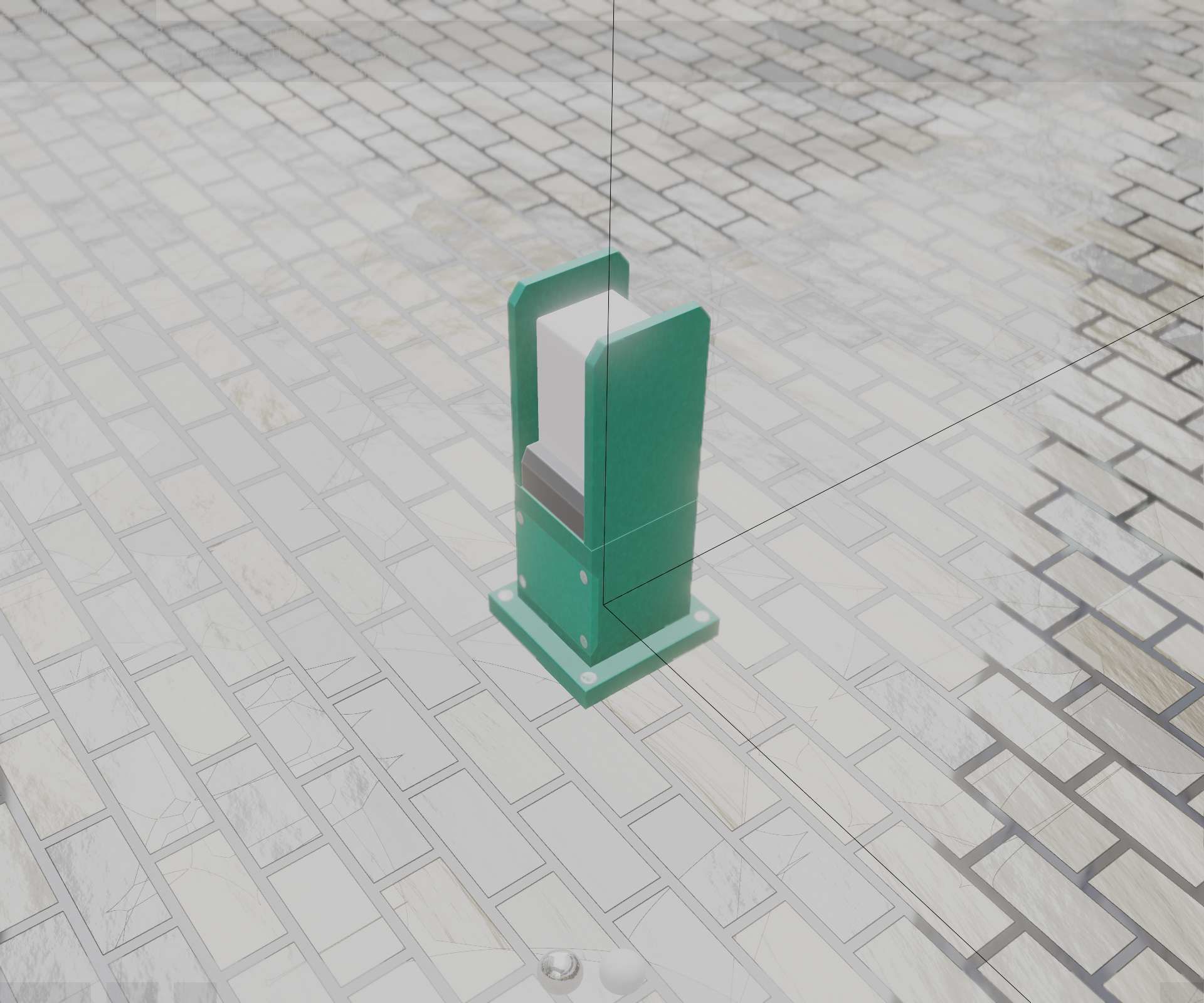 Street Light 8 Bollard 350mm Moss Green Version 1 Low-poly 3D model_47