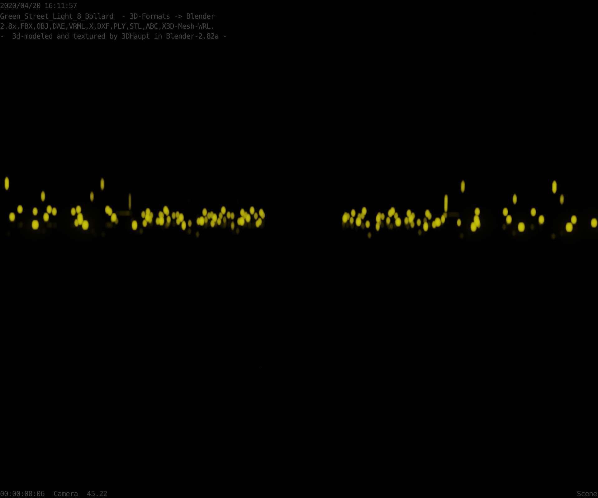Street Light 8 Bollard 350mm Moss Green Version 1 Low-poly 3D model_98
