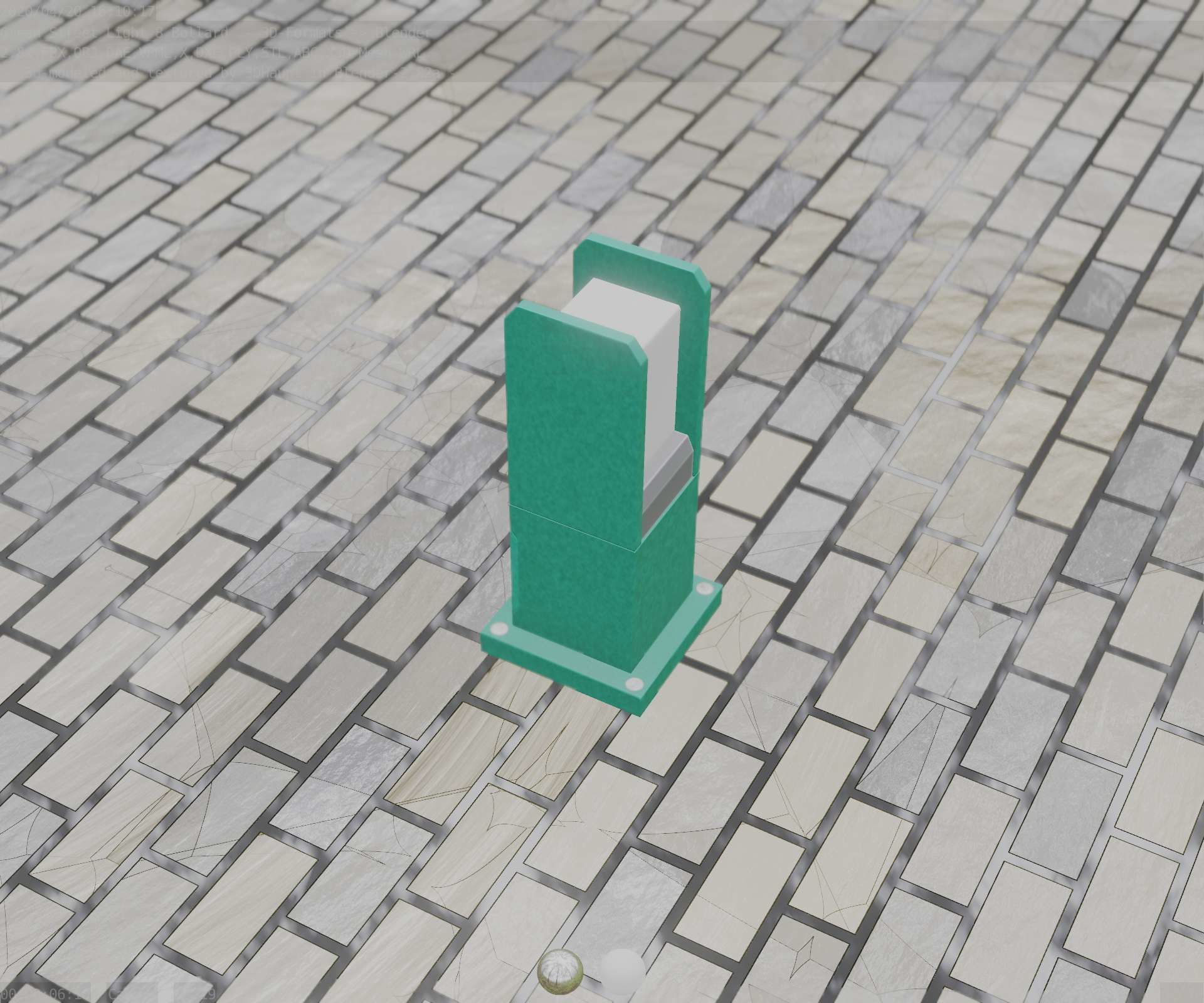 Street Light 8 Bollard 350mm Moss Green Version 1 Low-poly 3D model_59