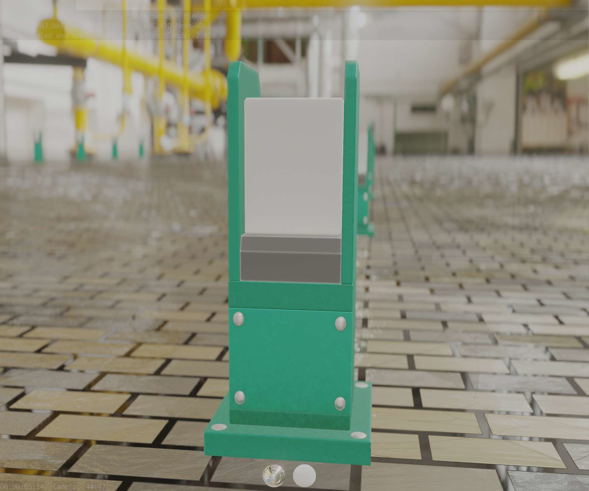 Street Light 8 Bollard 350mm Moss Green Version 1 Low-poly 3D model_39