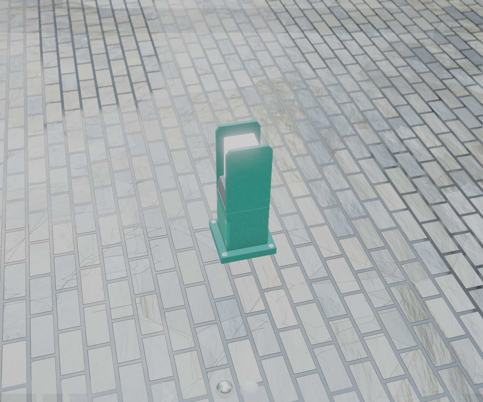 Street Light 8 Bollard 350mm Moss Green Version 1 Low-poly 3D model_51