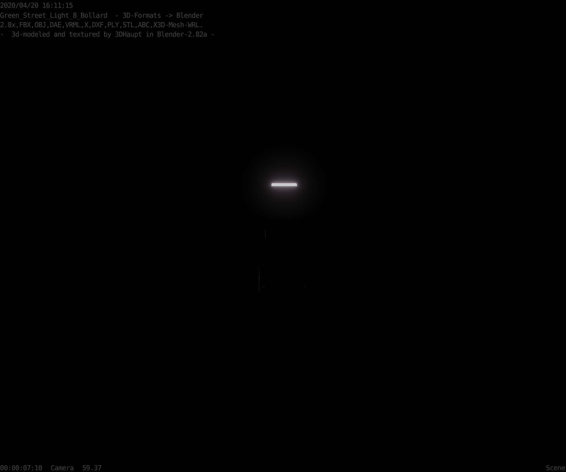 Street Light 8 Bollard 350mm Moss Green Version 1 Low-poly 3D model_83