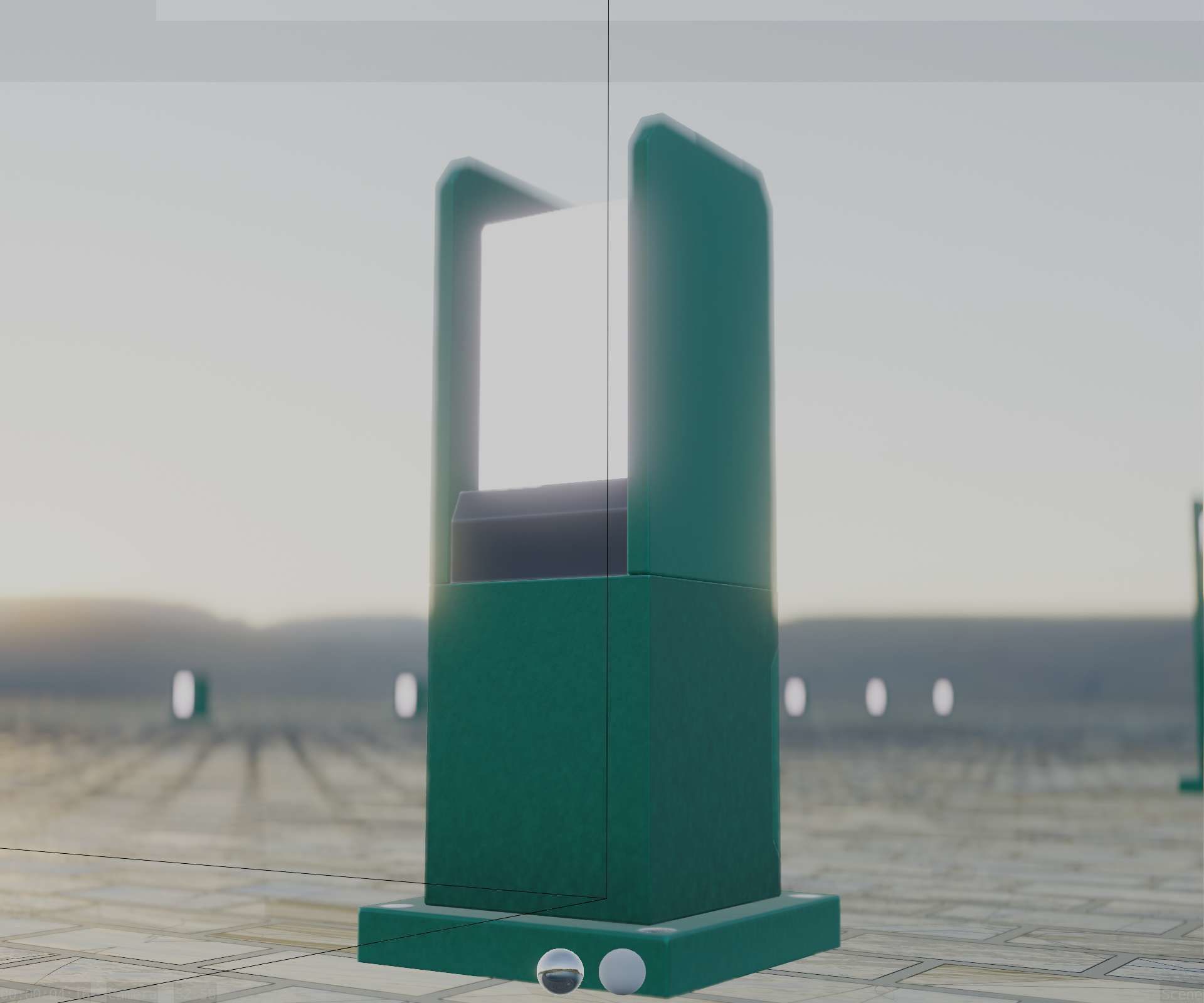Street Light 8 Bollard 350mm Moss Green Version 1 Low-poly 3D model_18