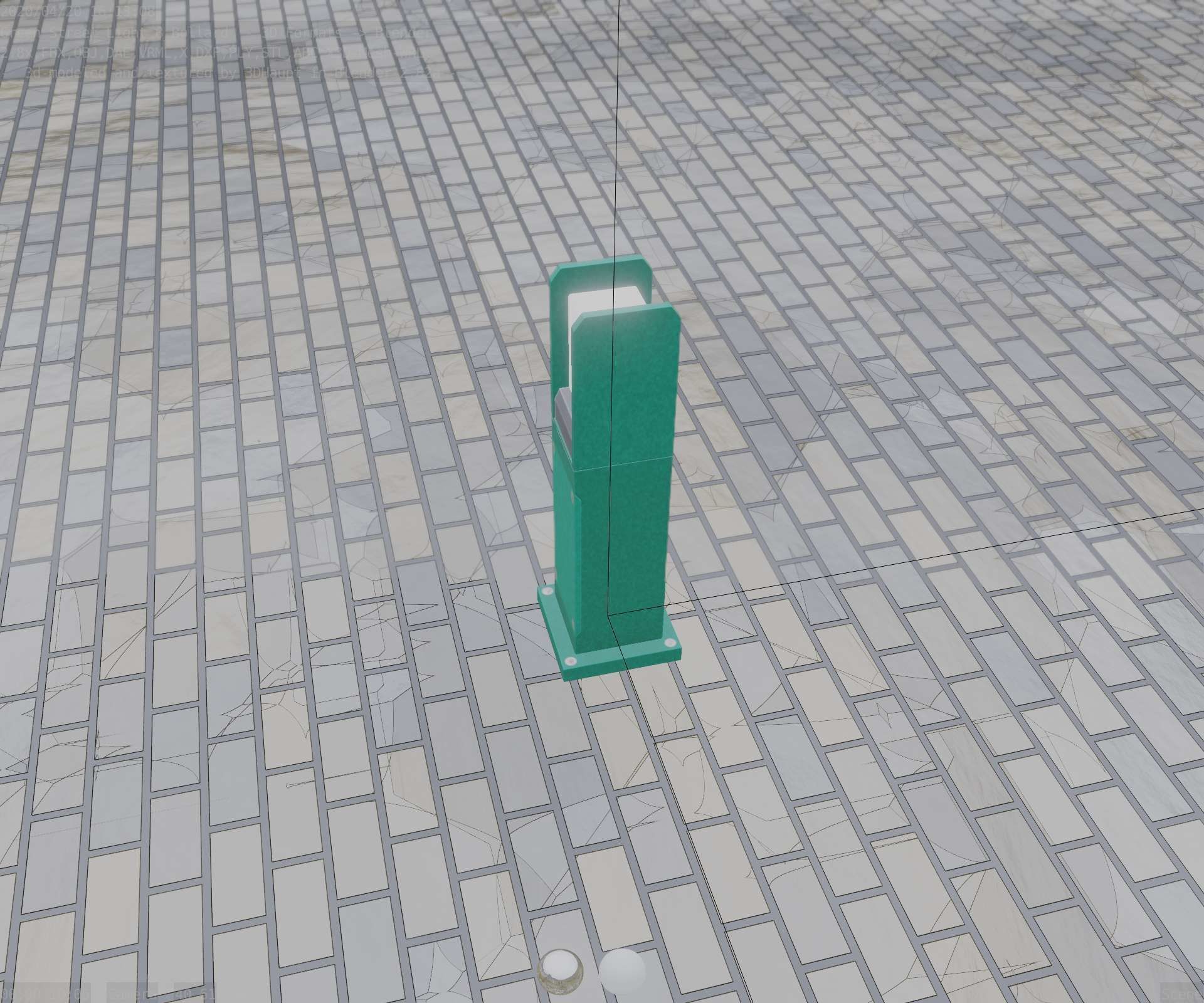 Street Light 8 Bollard 500mm Moss Green Version 1 Low-poly 3D model_45