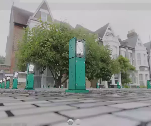 Street Light 8 Bollard 500mm Moss Green Version 1 Low-poly 3D model