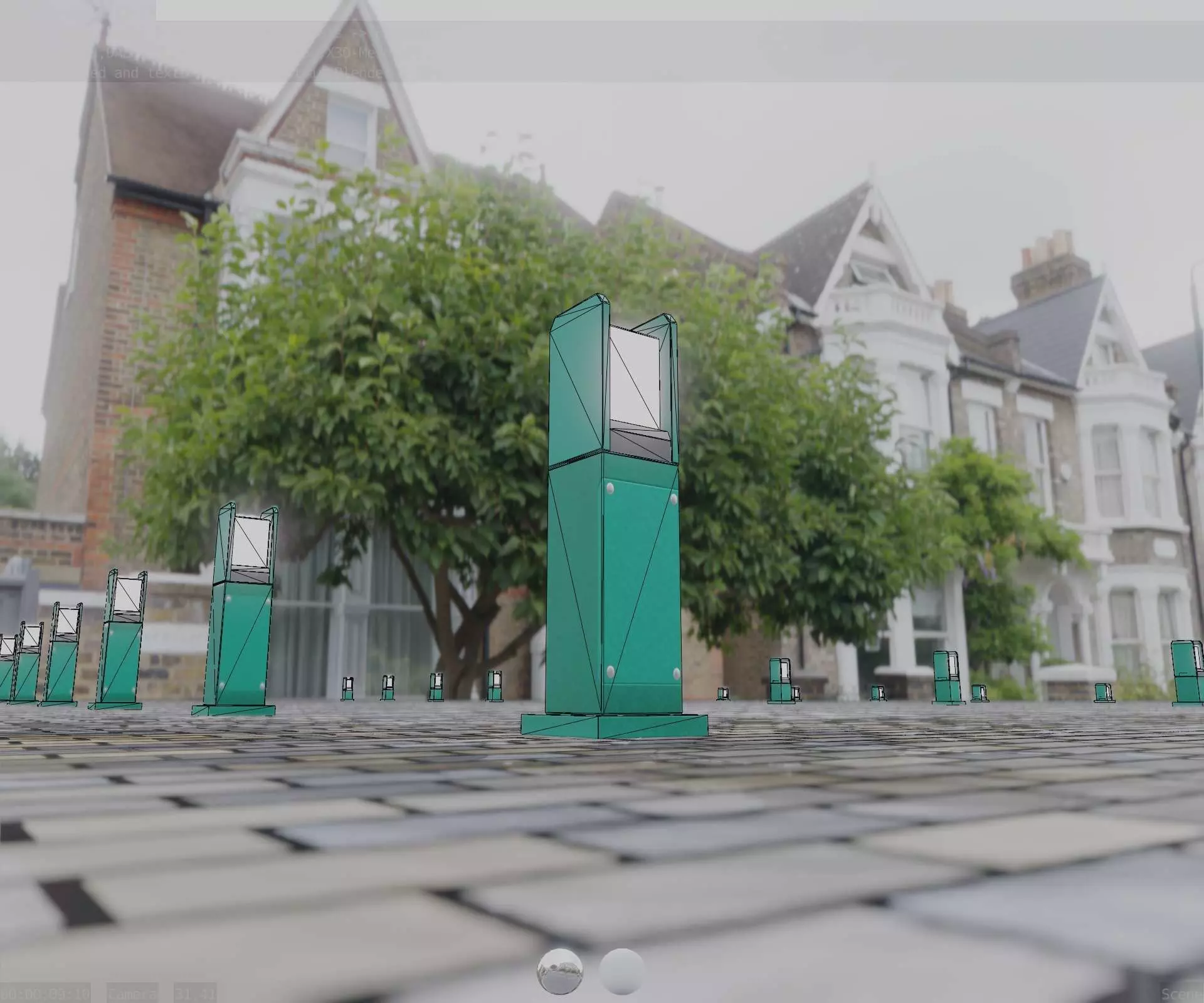 Street Light 8 Bollard 500mm Moss Green Version 1 Low-poly 3D model_0