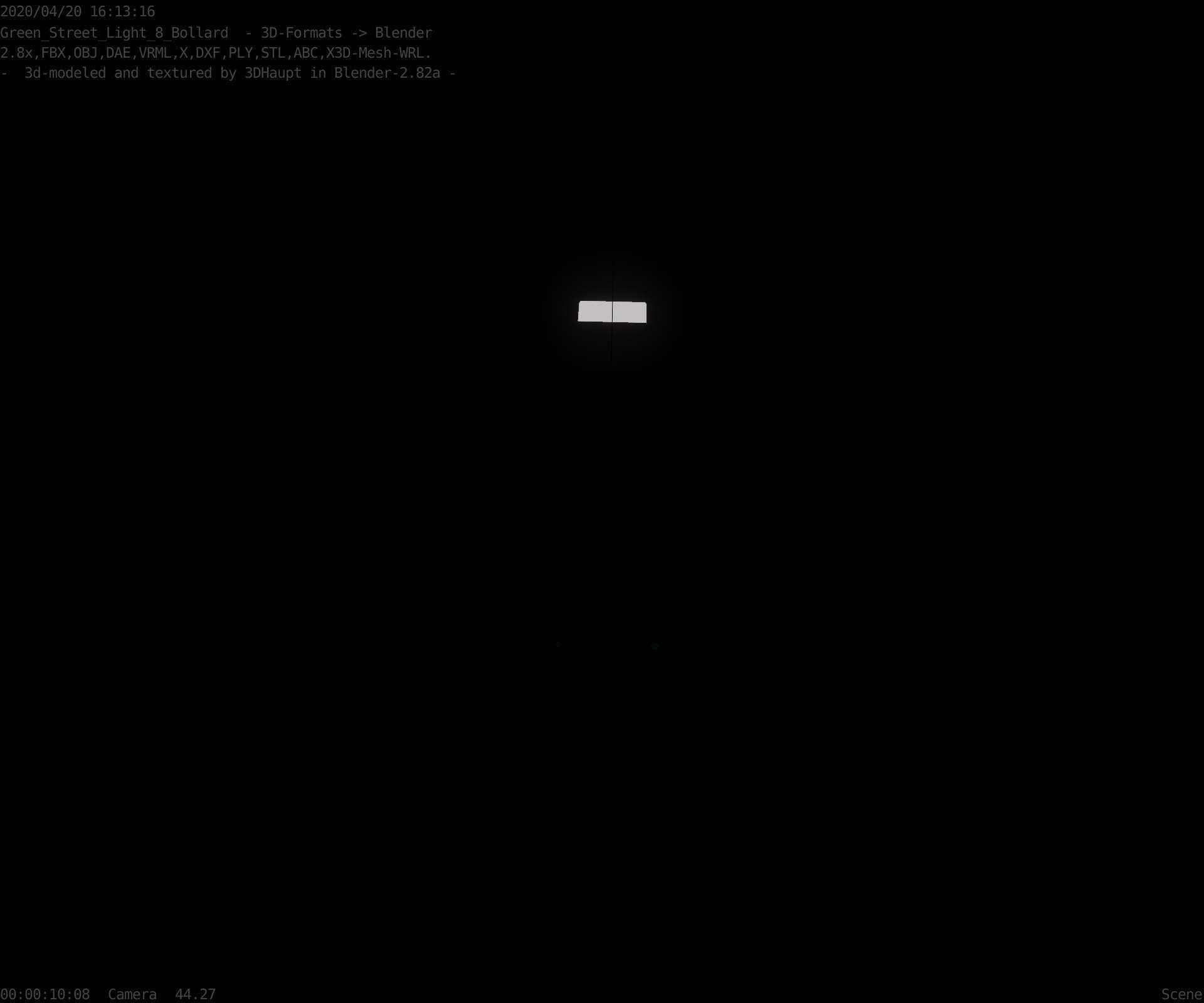 Street Light 8 Bollard 500mm Moss Green Version 1 Low-poly 3D model_48