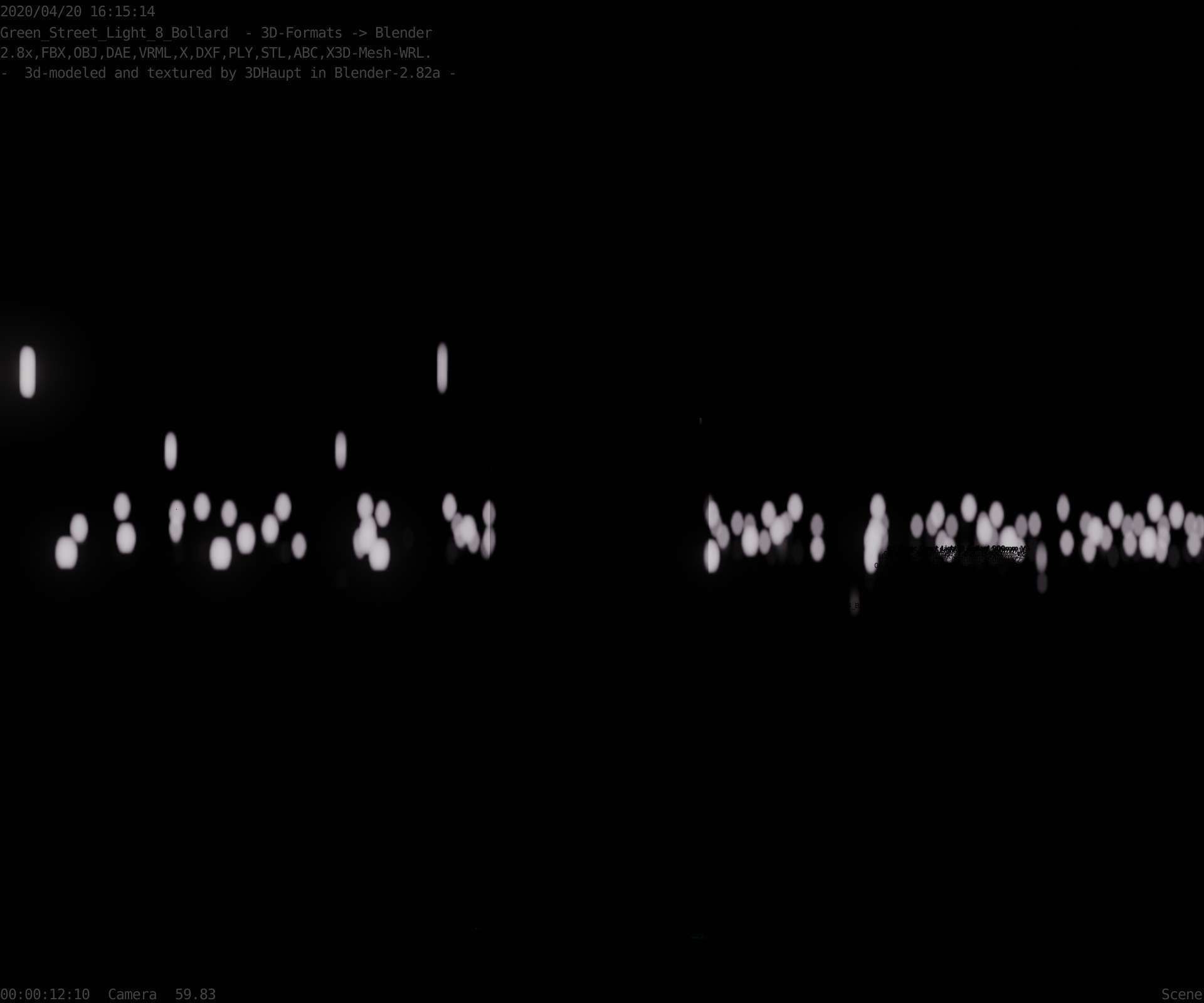 Street Light 8 Bollard 500mm Moss Green Version 1 Low-poly 3D model_98