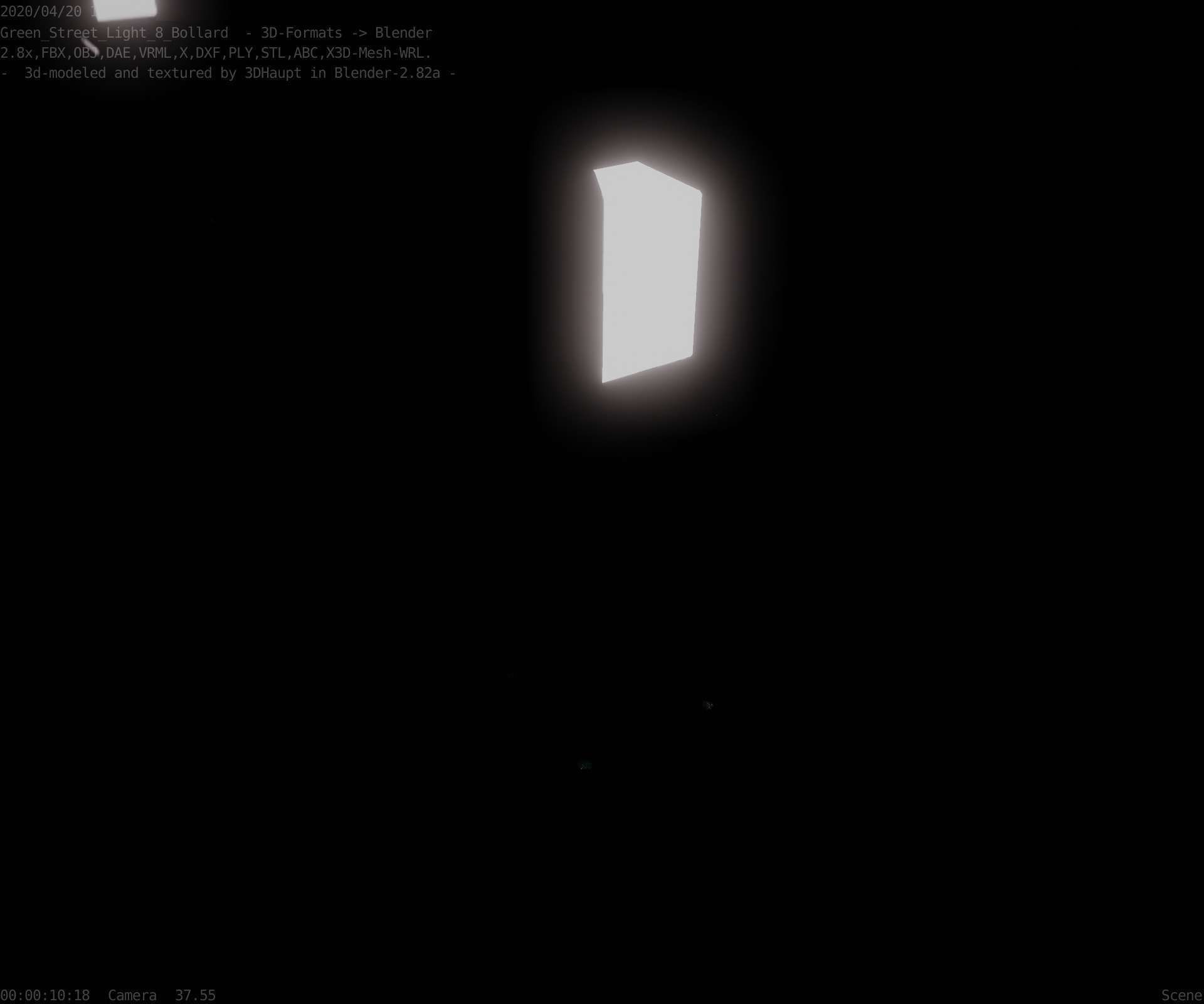 Street Light 8 Bollard 500mm Moss Green Version 1 Low-poly 3D model_58