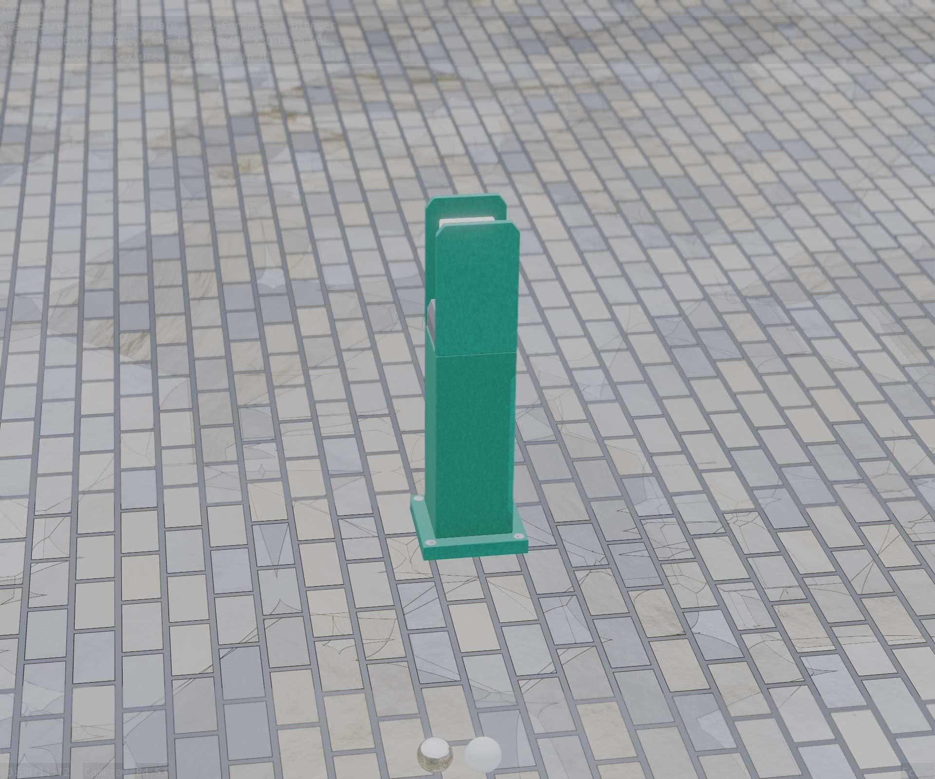 Street Light 8 Bollard 500mm Moss Green Version 1 Low-poly 3D model_76