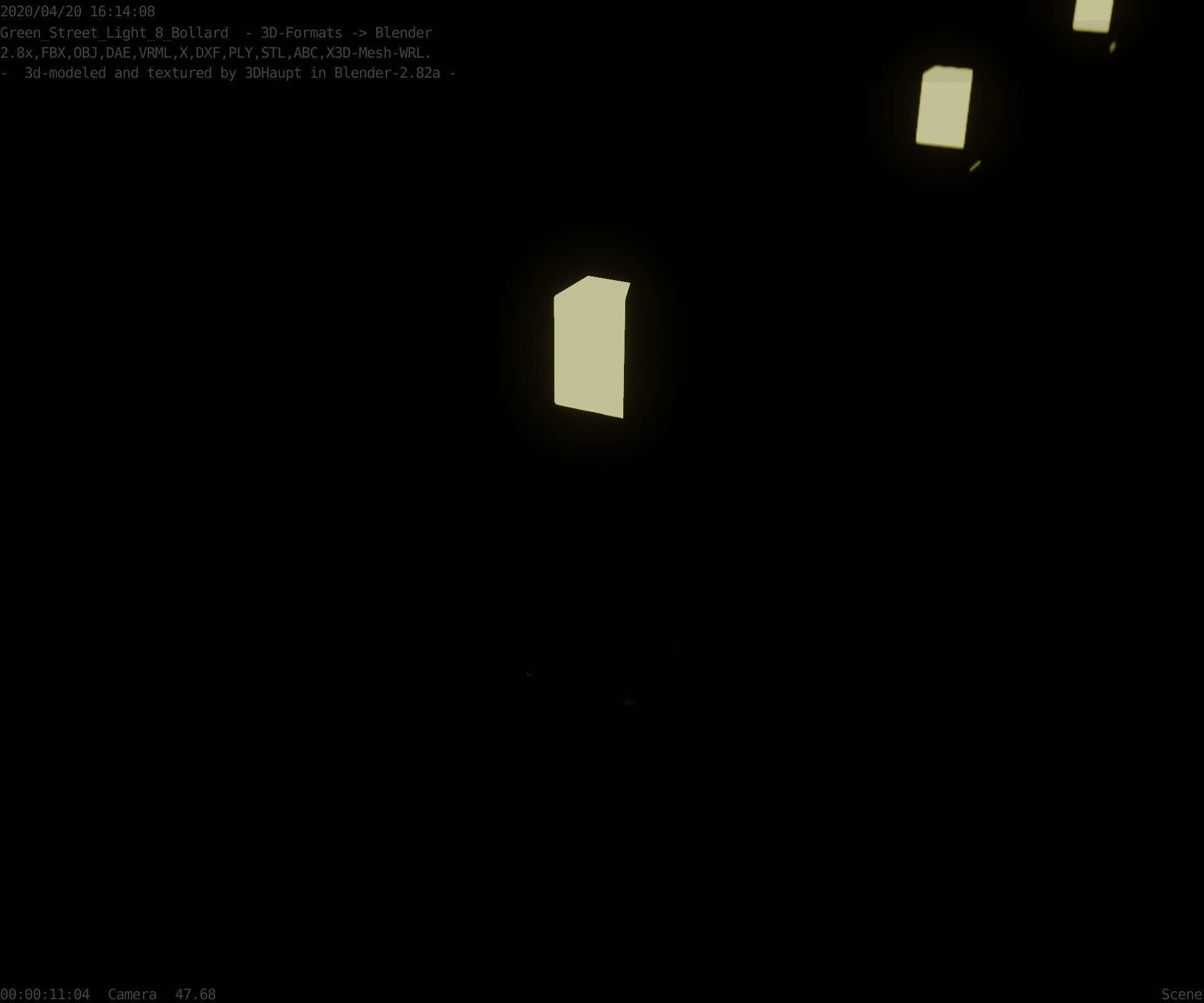 Street Light 8 Bollard 500mm Moss Green Version 1 Low-poly 3D model_68