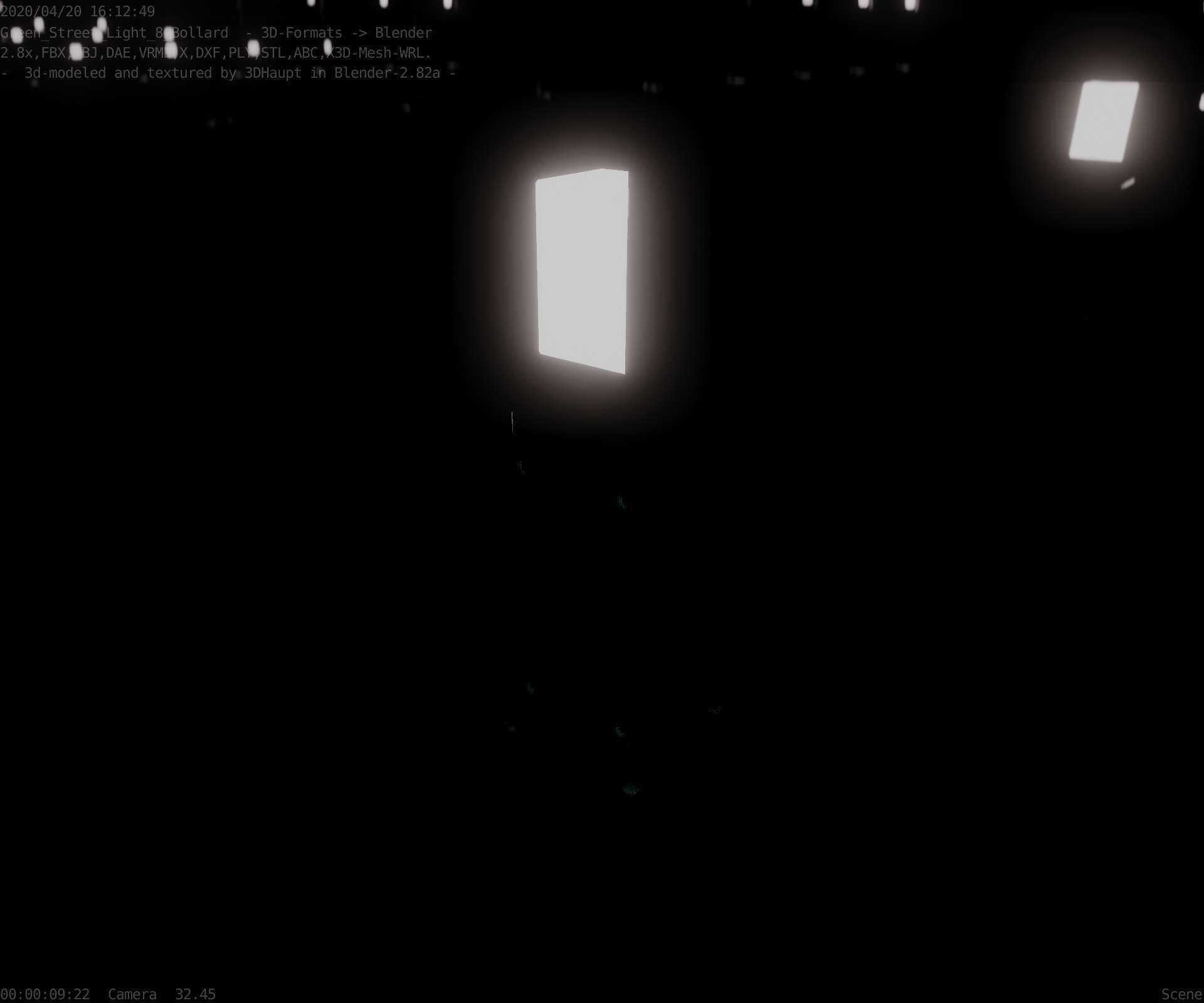 Street Light 8 Bollard 500mm Moss Green Version 1 Low-poly 3D model_38