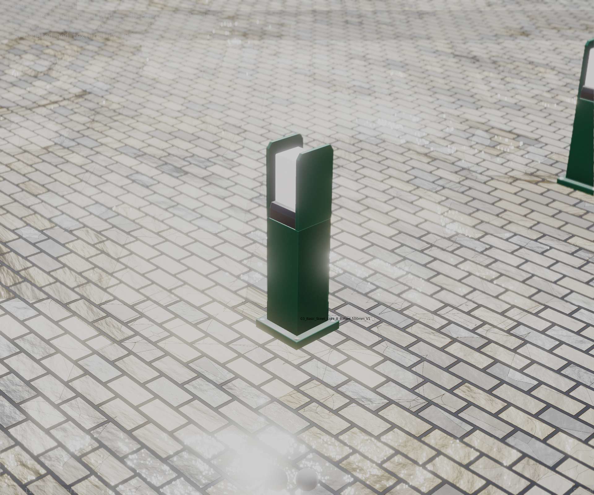 Street Light 8 Bollard 500mm Moss Green Version 1 Low-poly 3D model_71