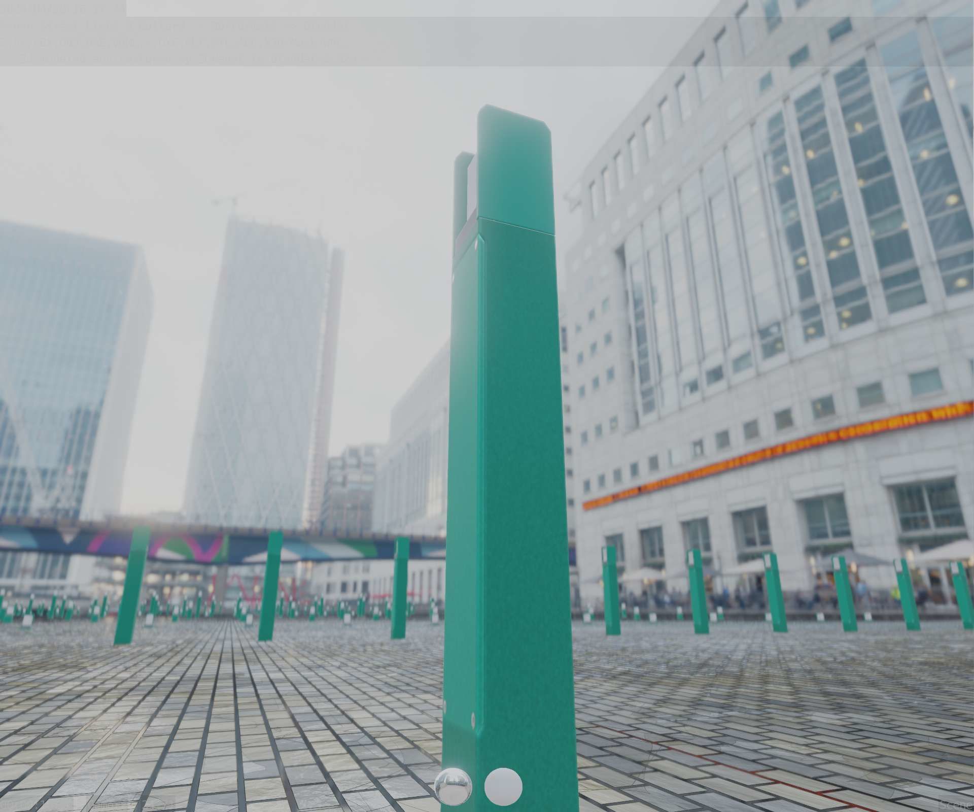 Street Light 8 Bollard 900mm Moss Green Version 1 Low-poly 3D model_94