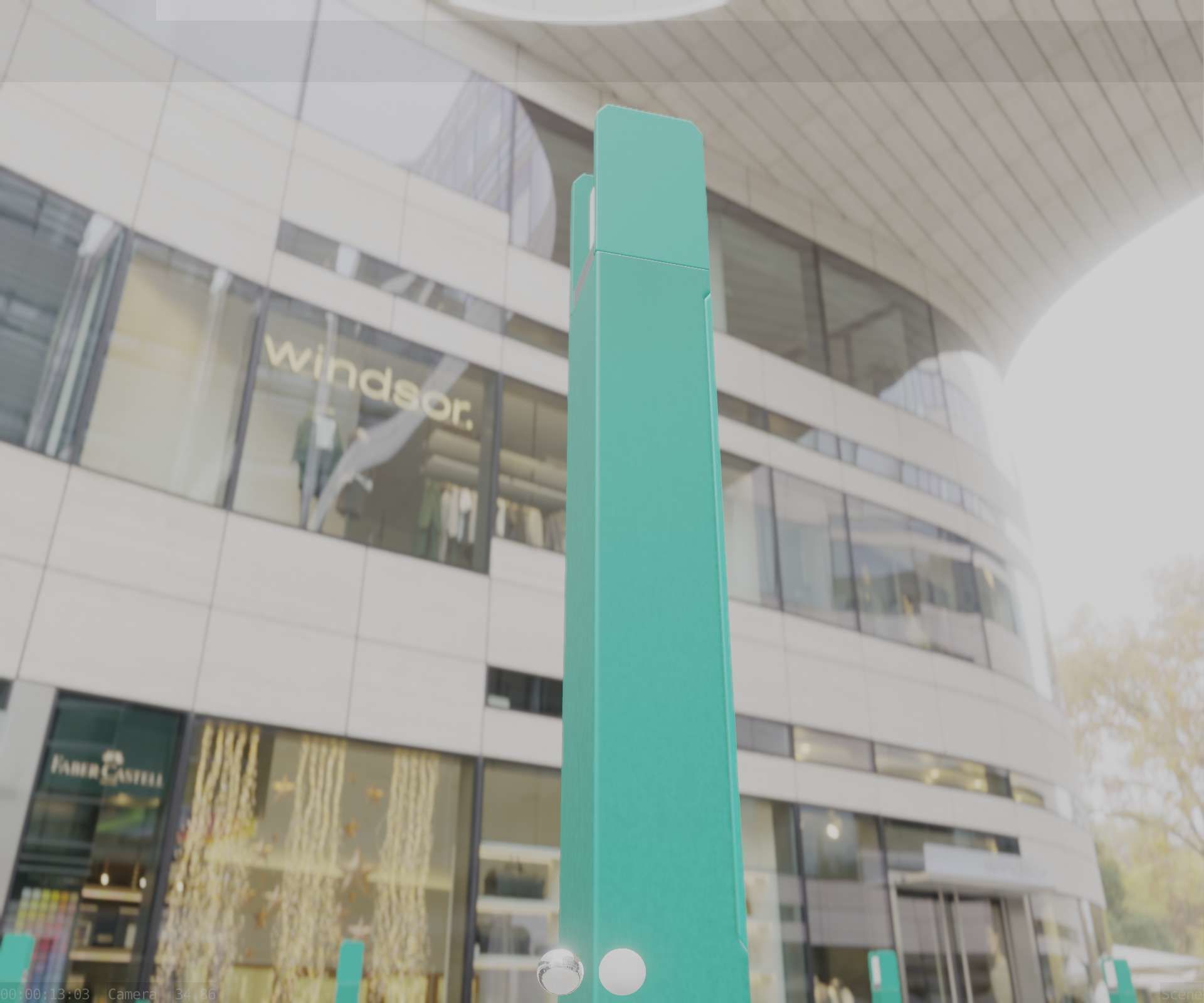 Street Light 8 Bollard 900mm Moss Green Version 1 Low-poly 3D model_16