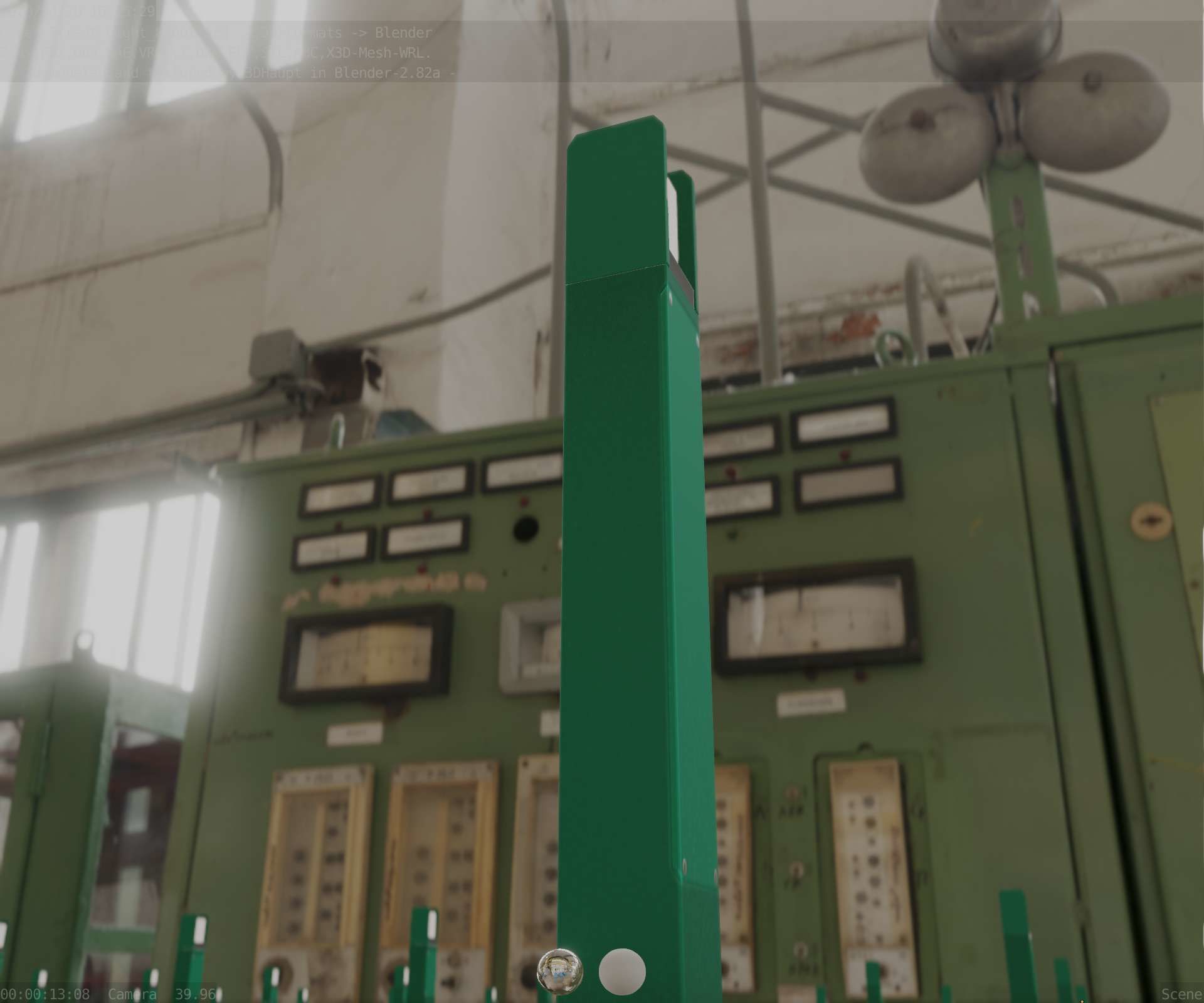 Street Light 8 Bollard 900mm Moss Green Version 1 Low-poly 3D model_21