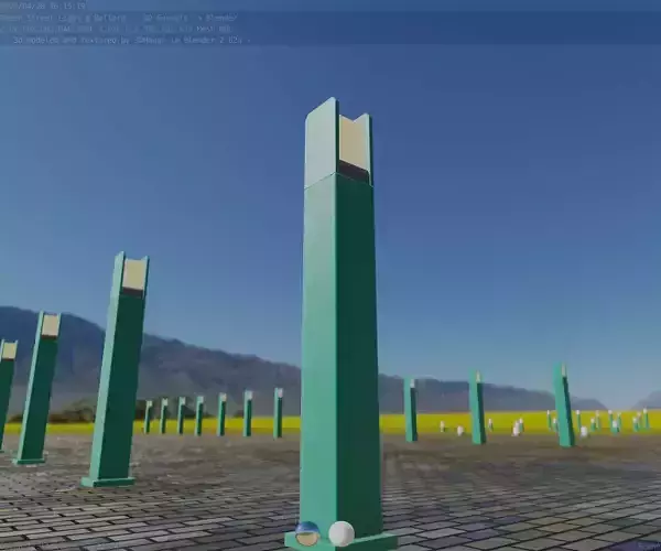 Street Light 8 Bollard 900mm Moss Green Version 1 Low-poly 3D model