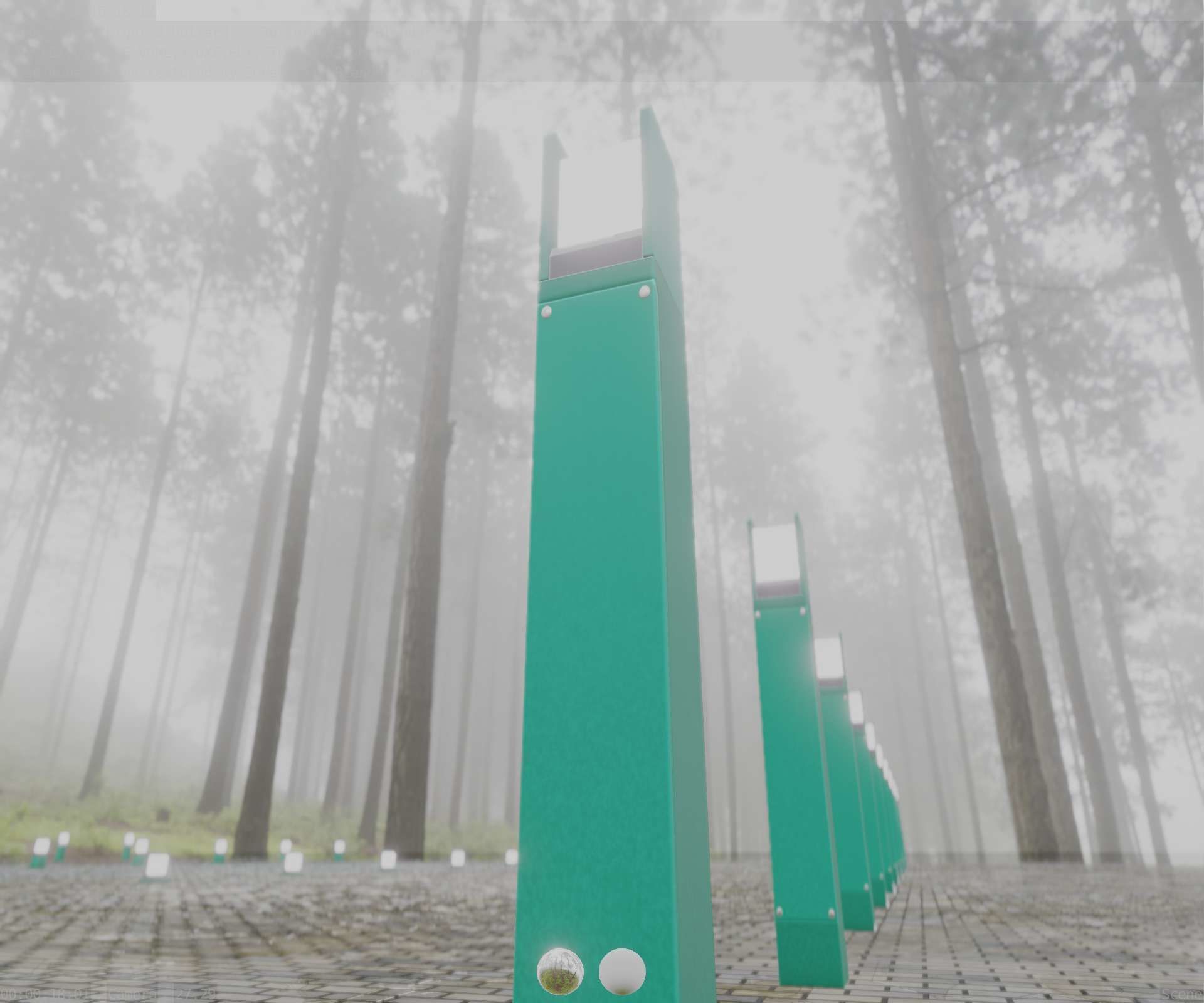Street Light 8 Bollard 900mm Moss Green Version 4 Low-poly 3D model_33