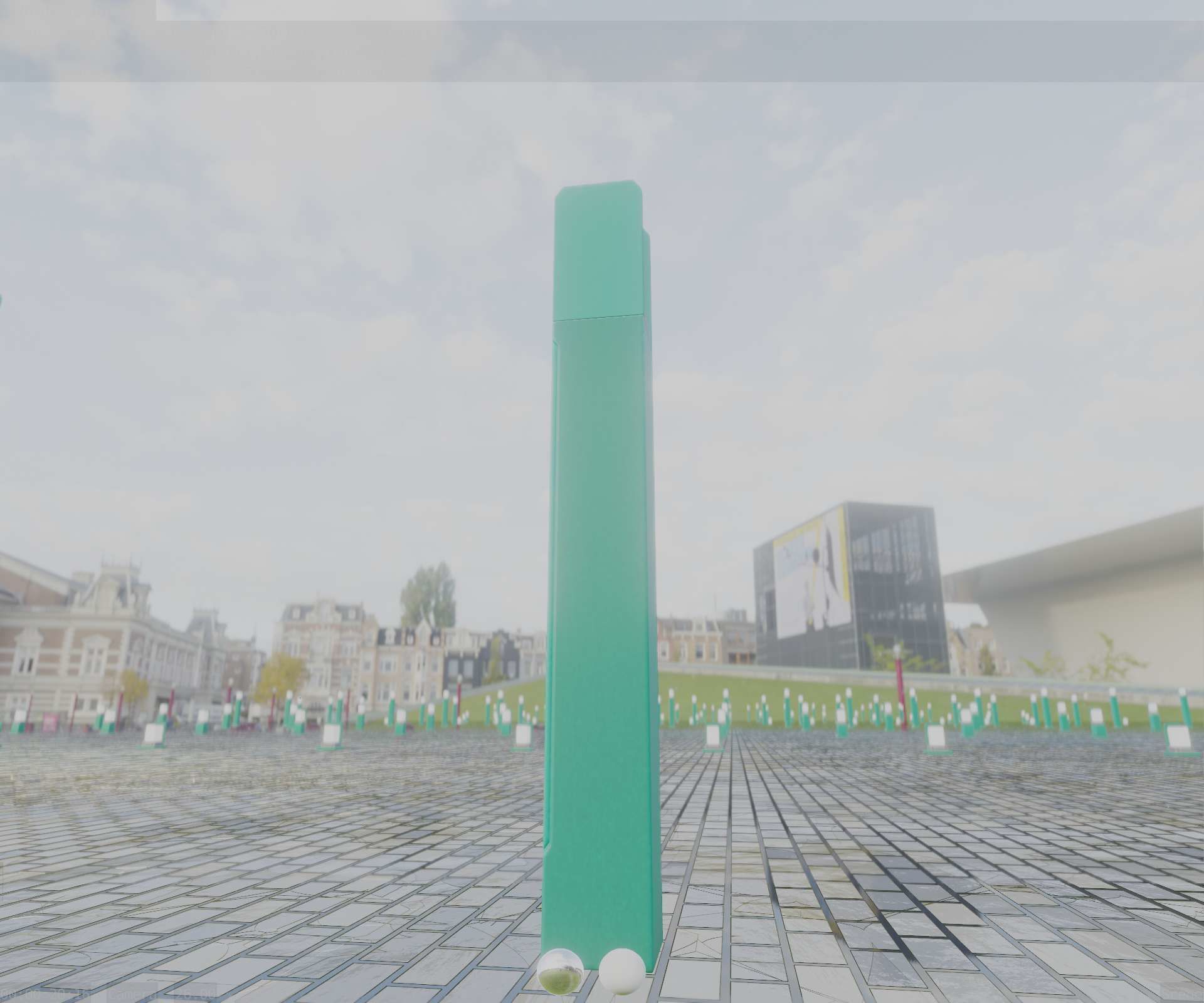 Street Light 8 Bollard 900mm Moss Green Version 4 Low-poly 3D model_96