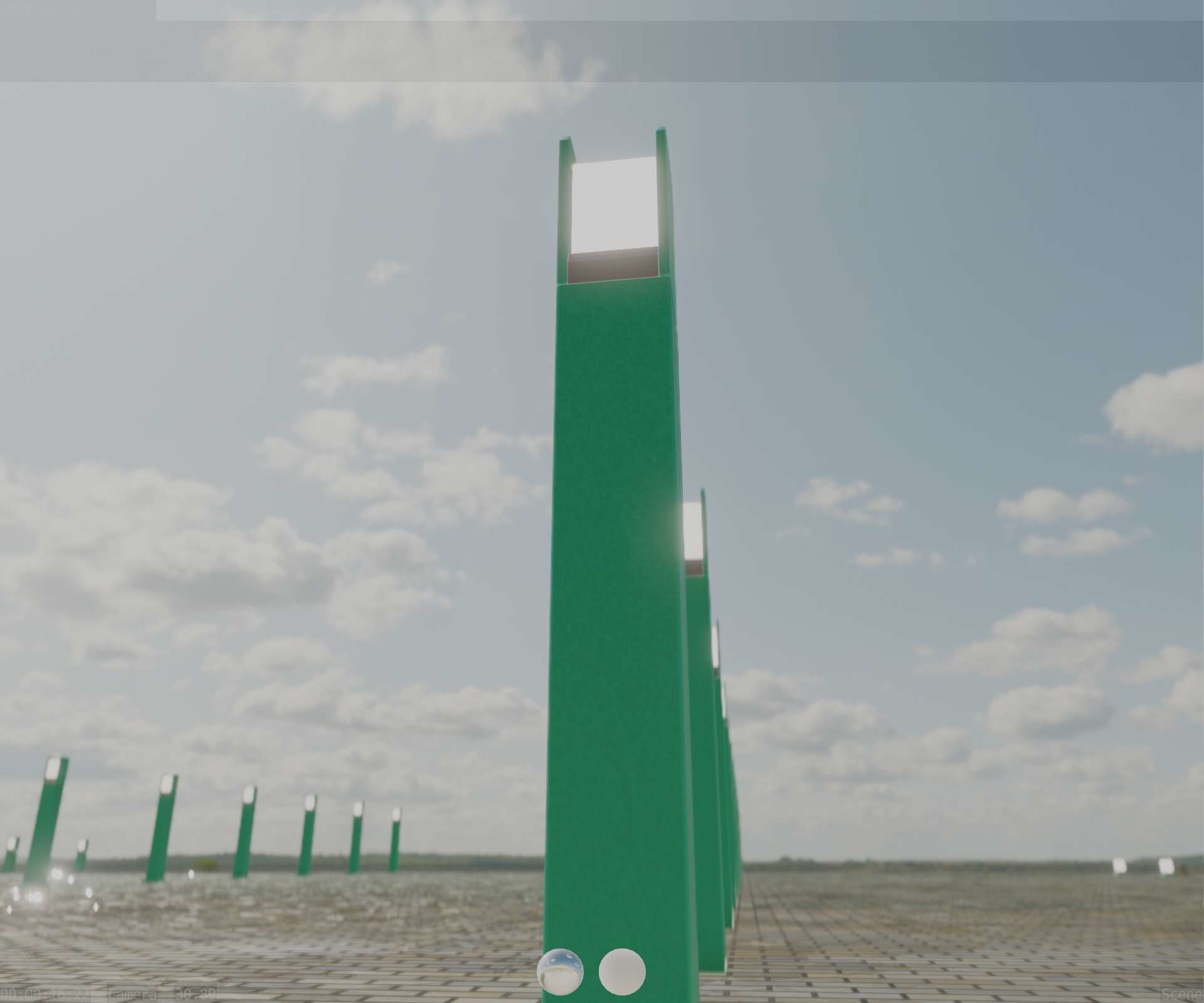 Street Light 8 Bollard 900mm Moss Green Version 4 Low-poly 3D model_7