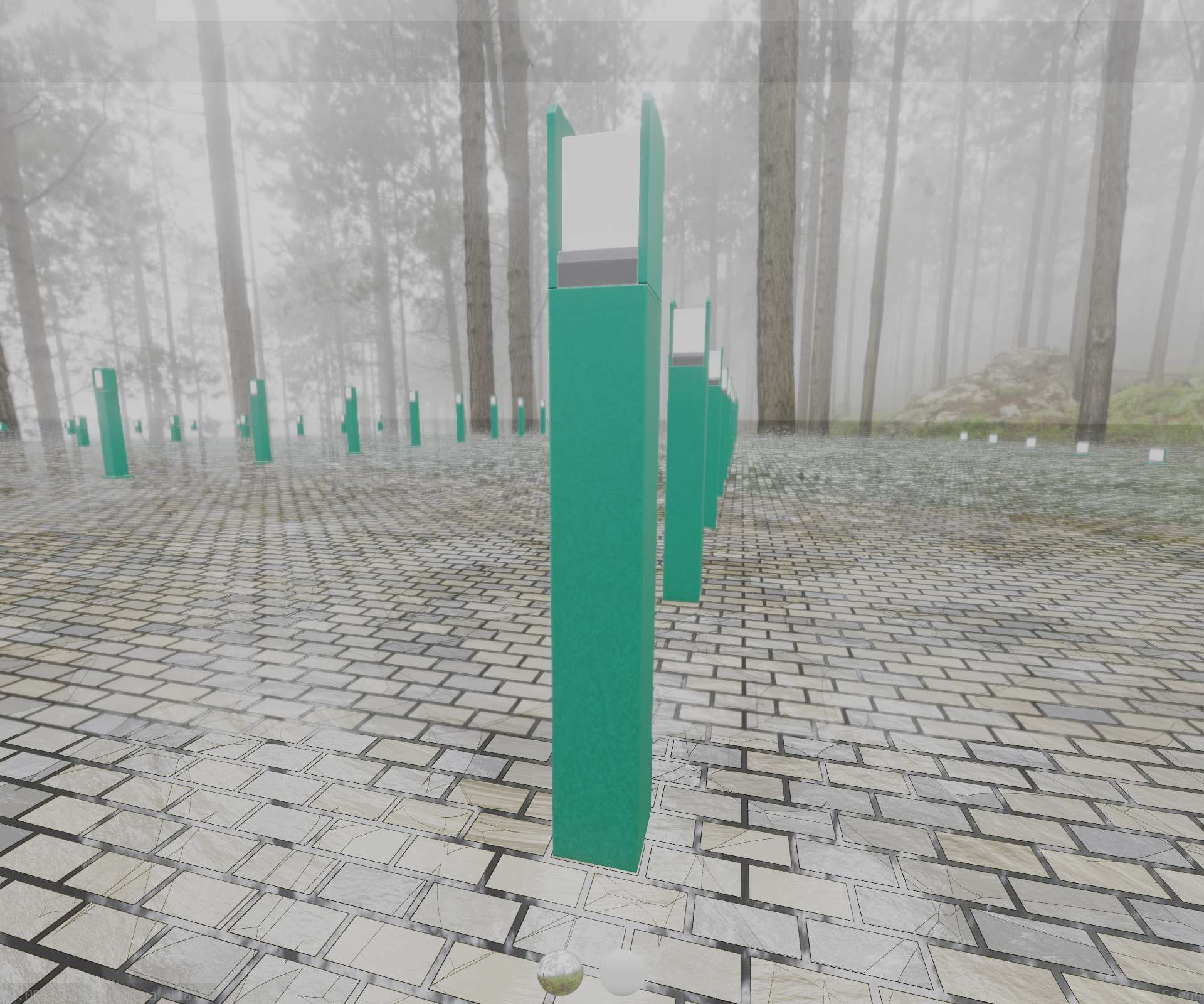 Street Light 8 Bollard 900mm Moss Green Version 4 Low-poly 3D model_64