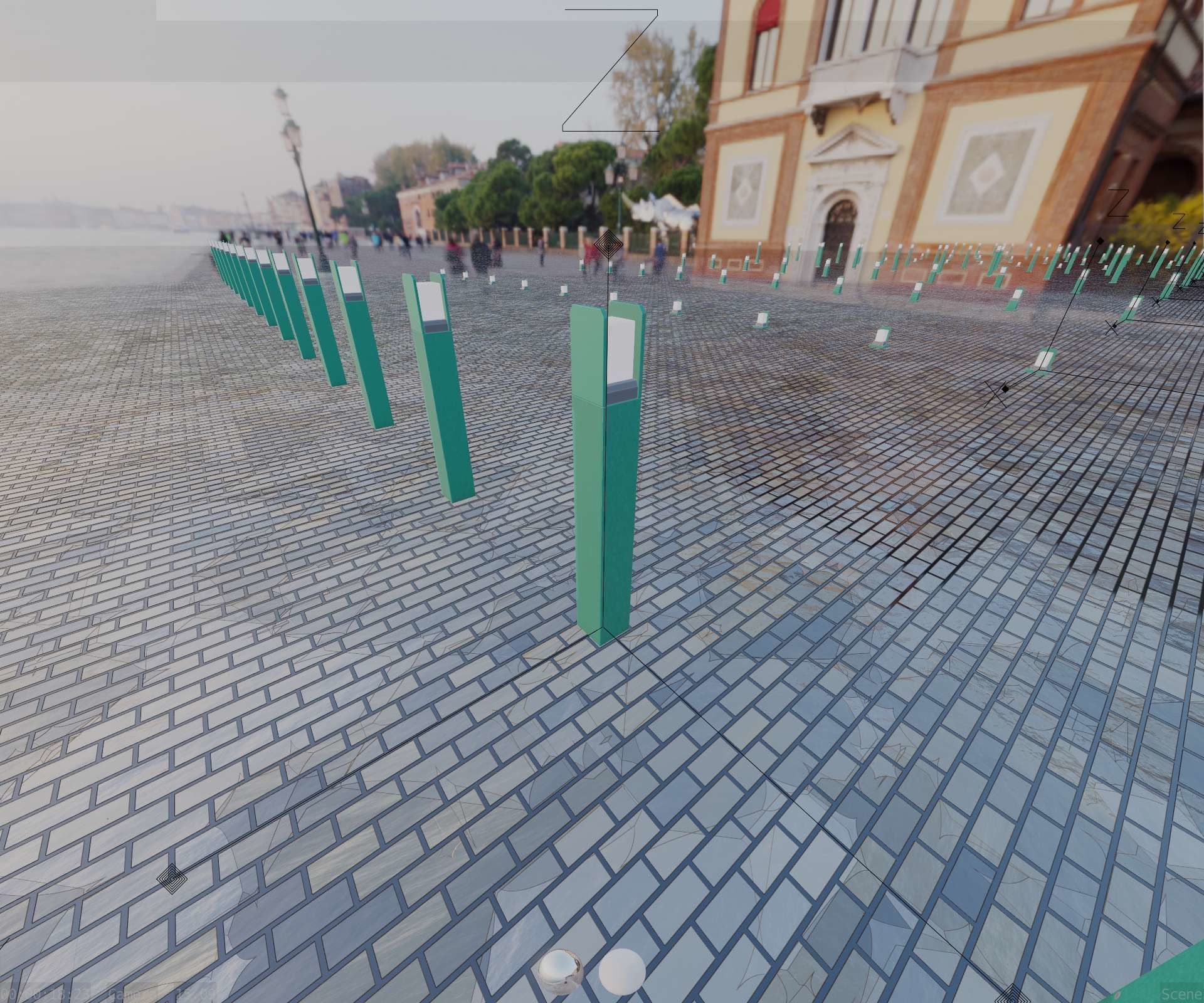 Street Light 8 Bollard 900mm Moss Green Version 4 Low-poly 3D model_55