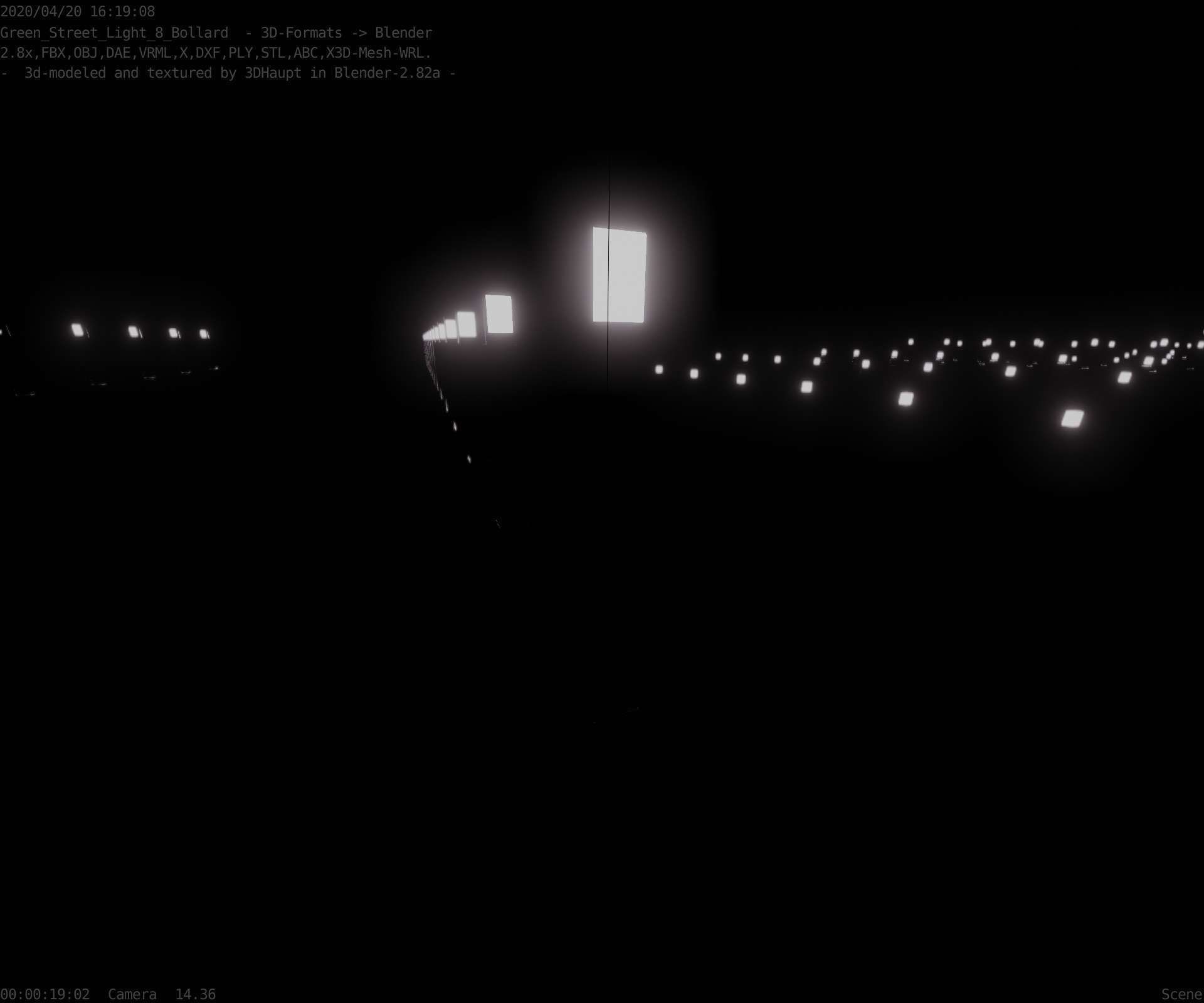 Street Light 8 Bollard 900mm Moss Green Version 4 Low-poly 3D model_58