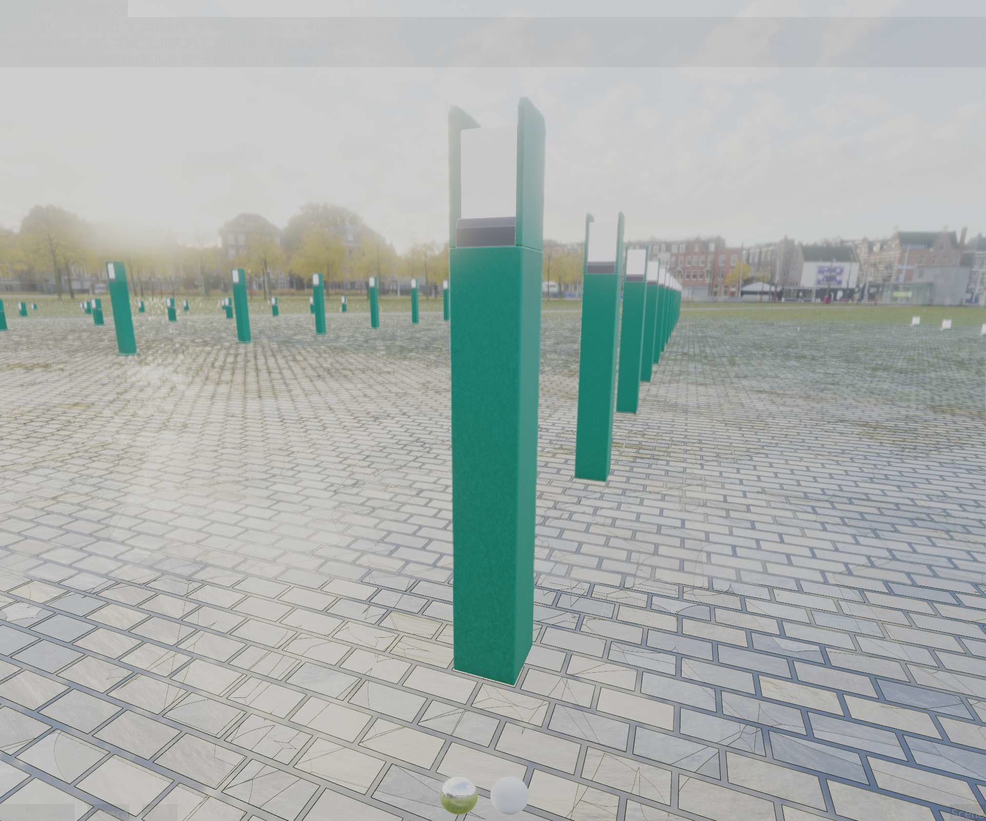 Street Light 8 Bollard 900mm Moss Green Version 4 Low-poly 3D model_65