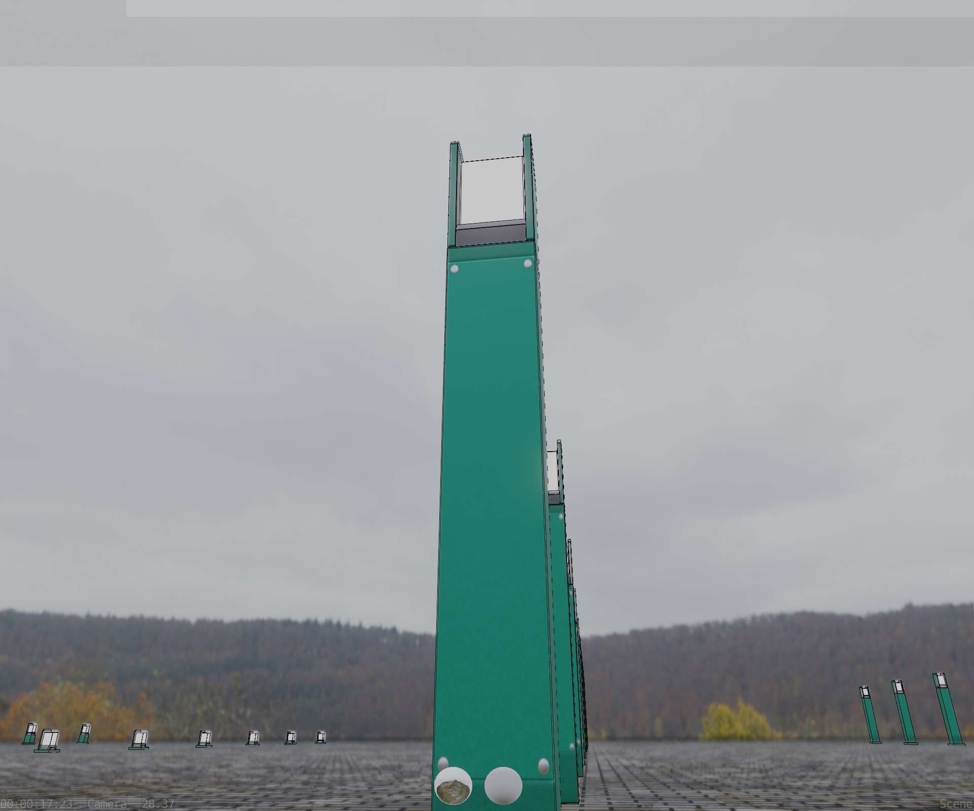 Street Light 8 Bollard 900mm Moss Green Version 4 Low-poly 3D model_31