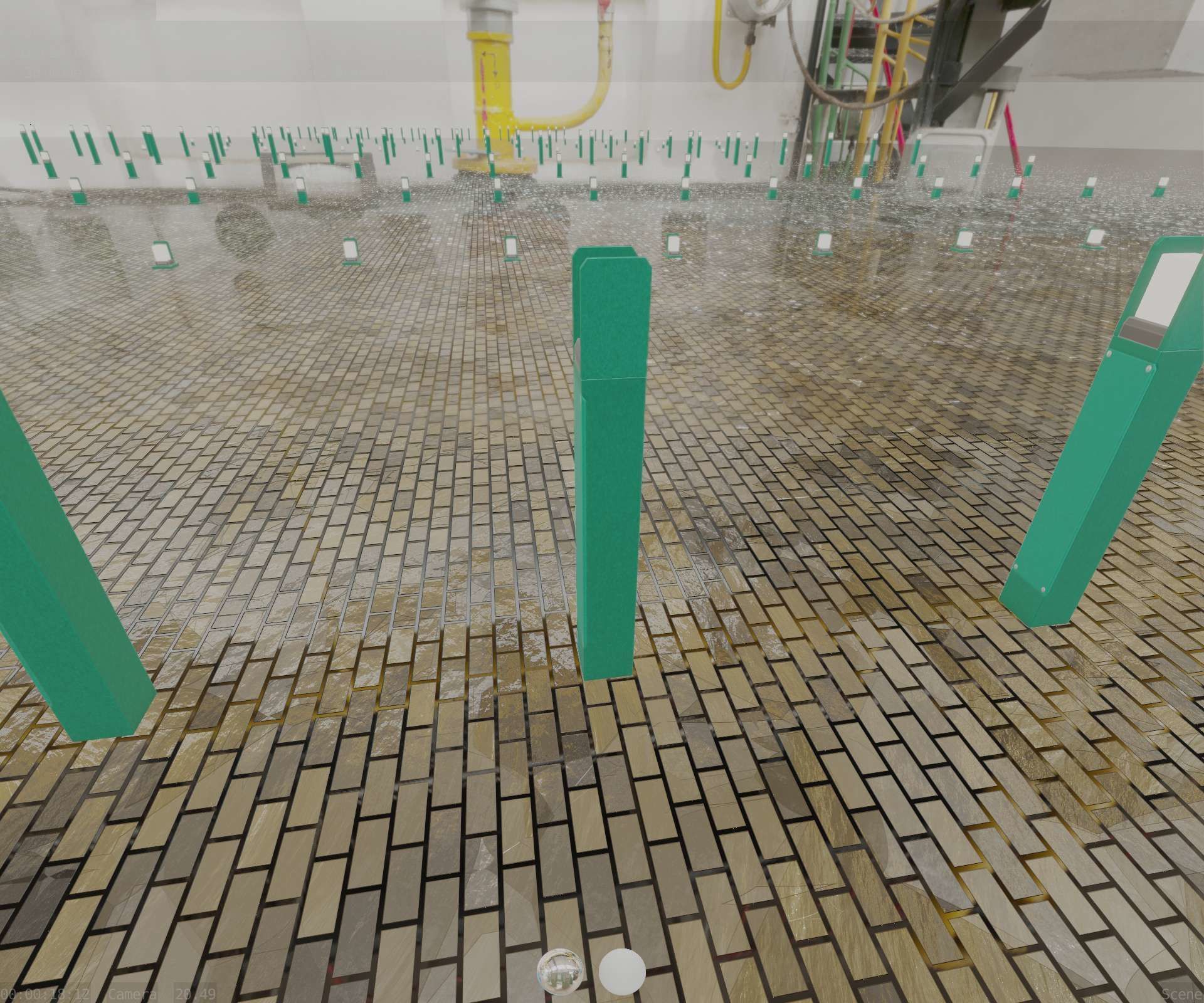 Street Light 8 Bollard 900mm Moss Green Version 4 Low-poly 3D model_44