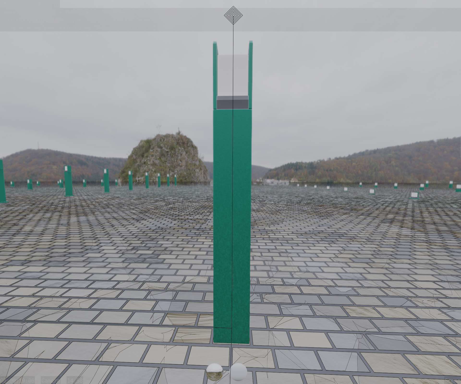Street Light 8 Bollard 900mm Moss Green Version 4 Low-poly 3D model_62