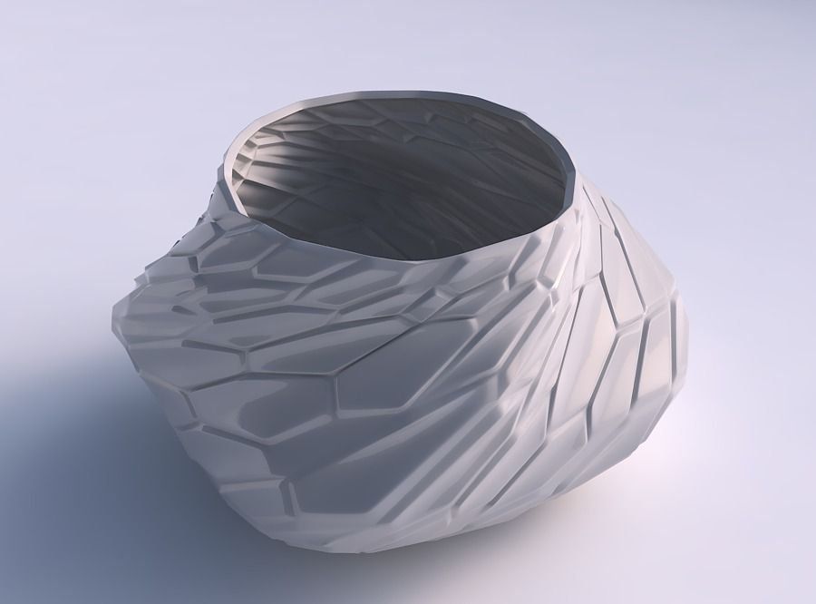 Bowl twisted elipse with organic cells with organic cells 3D print model