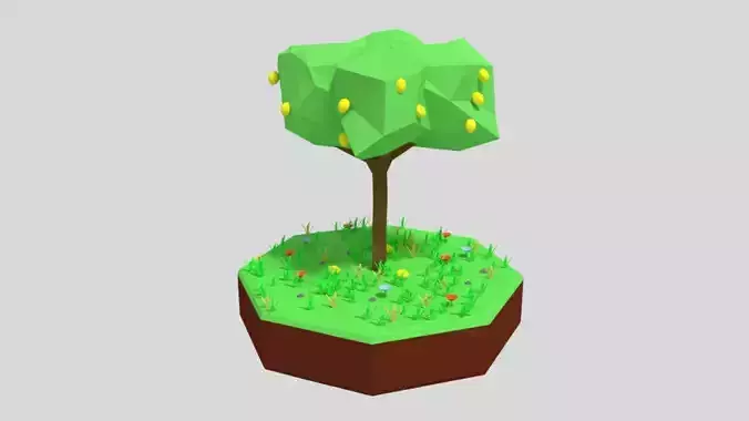 Low Poly Lemon Tree