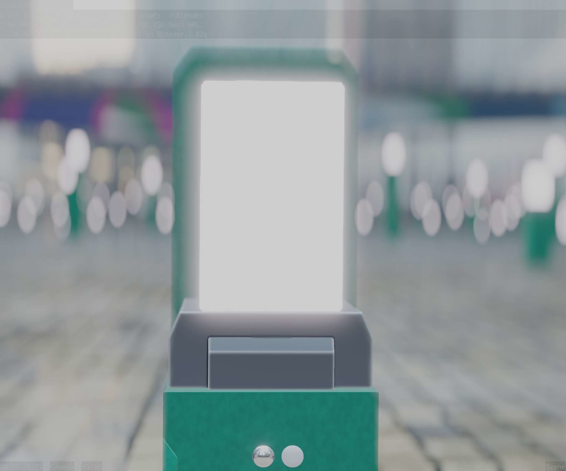 Street Light 8 Bollard 350 mm Moss Green Version 2 Low-poly 3D model_93