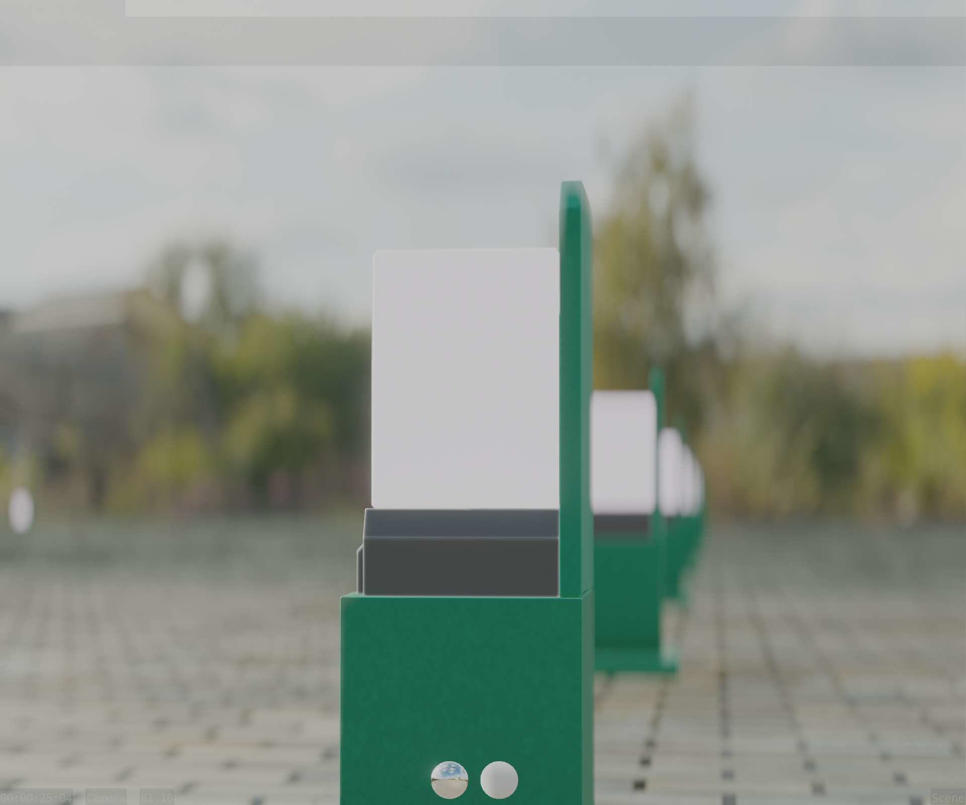 Street Light 8 Bollard 350 mm Moss Green Version 2 Low-poly 3D model_9