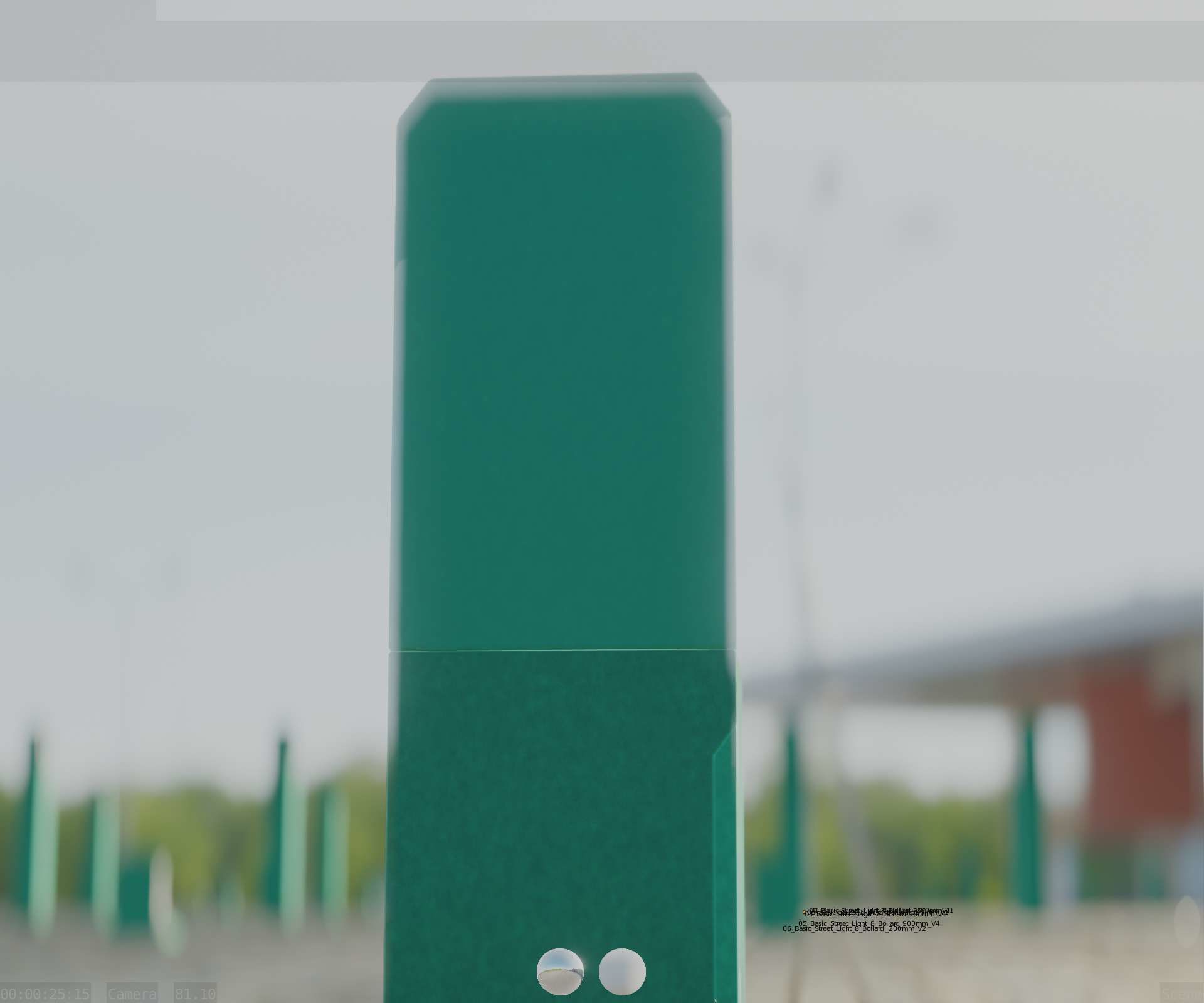 Street Light 8 Bollard 350 mm Moss Green Version 2 Low-poly 3D model_20