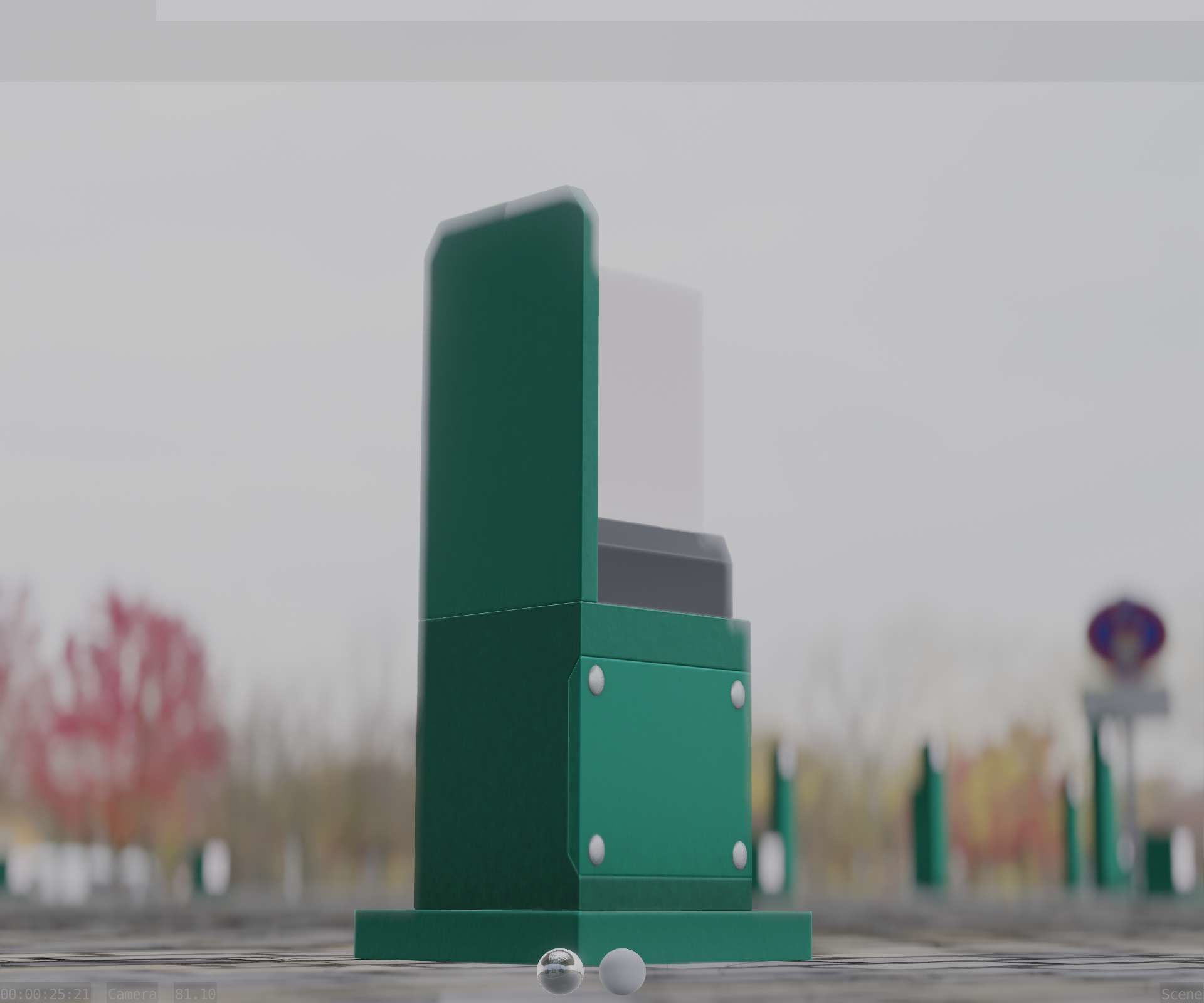 Street Light 8 Bollard 350 mm Moss Green Version 2 Low-poly 3D model_26