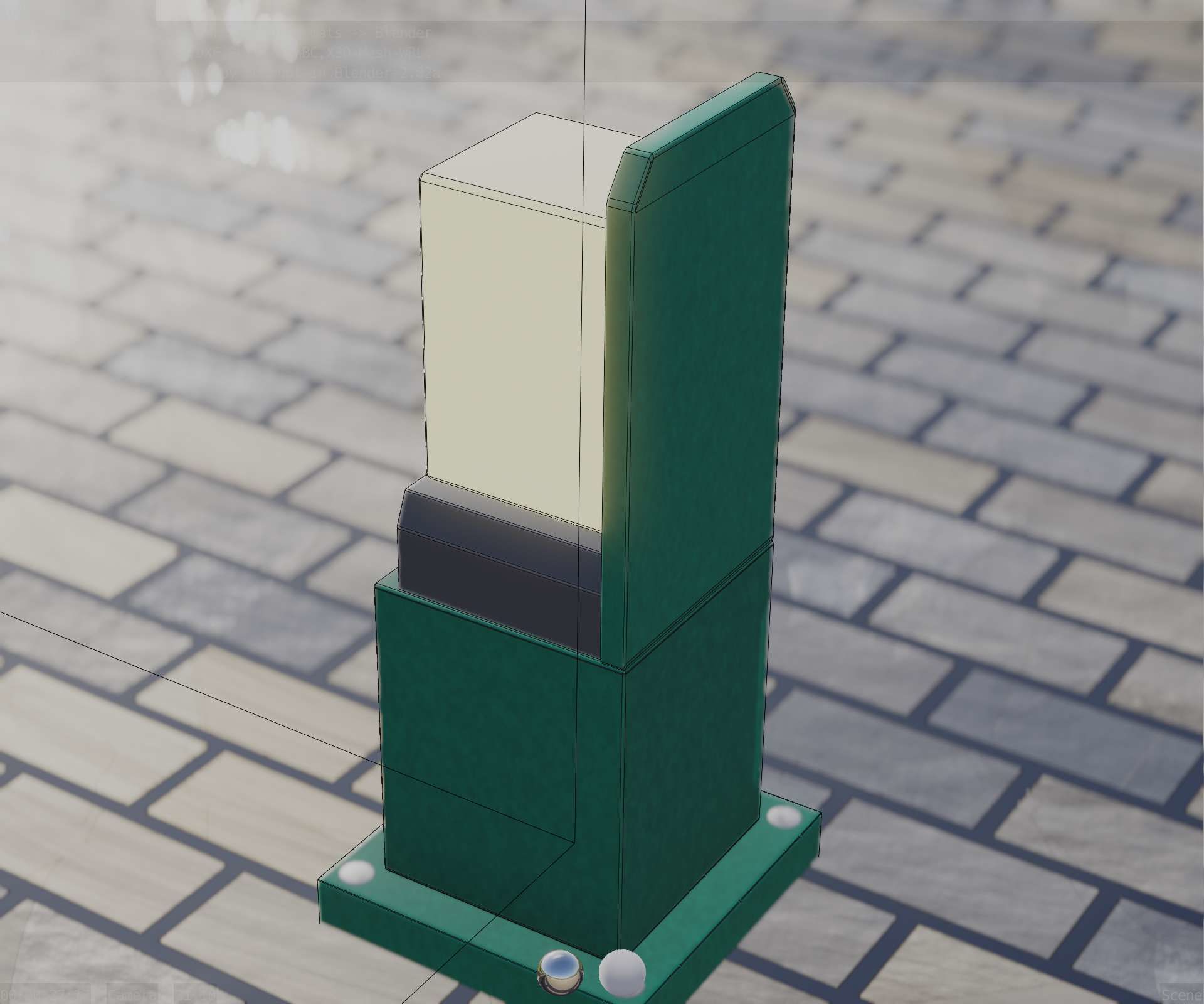 Street Light 8 Bollard 350 mm Moss Green Version 2 Low-poly 3D model_65