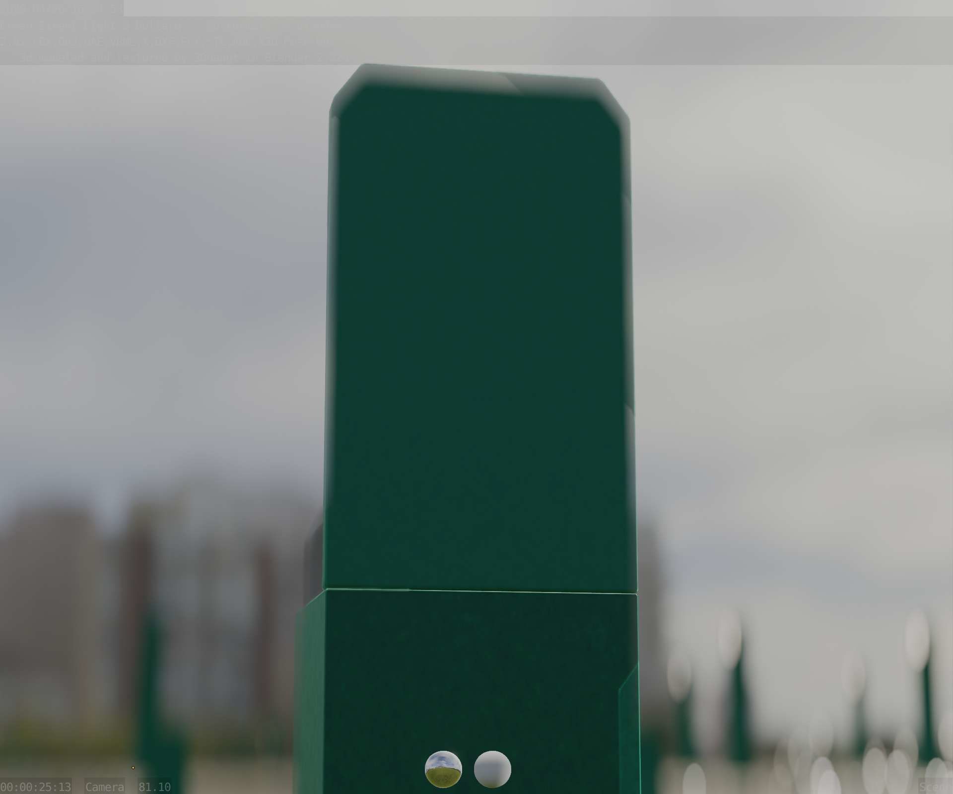 Street Light 8 Bollard 350 mm Moss Green Version 2 Low-poly 3D model_18