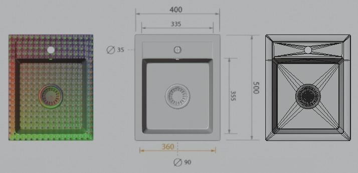 Sink 40cm 3D model_2
