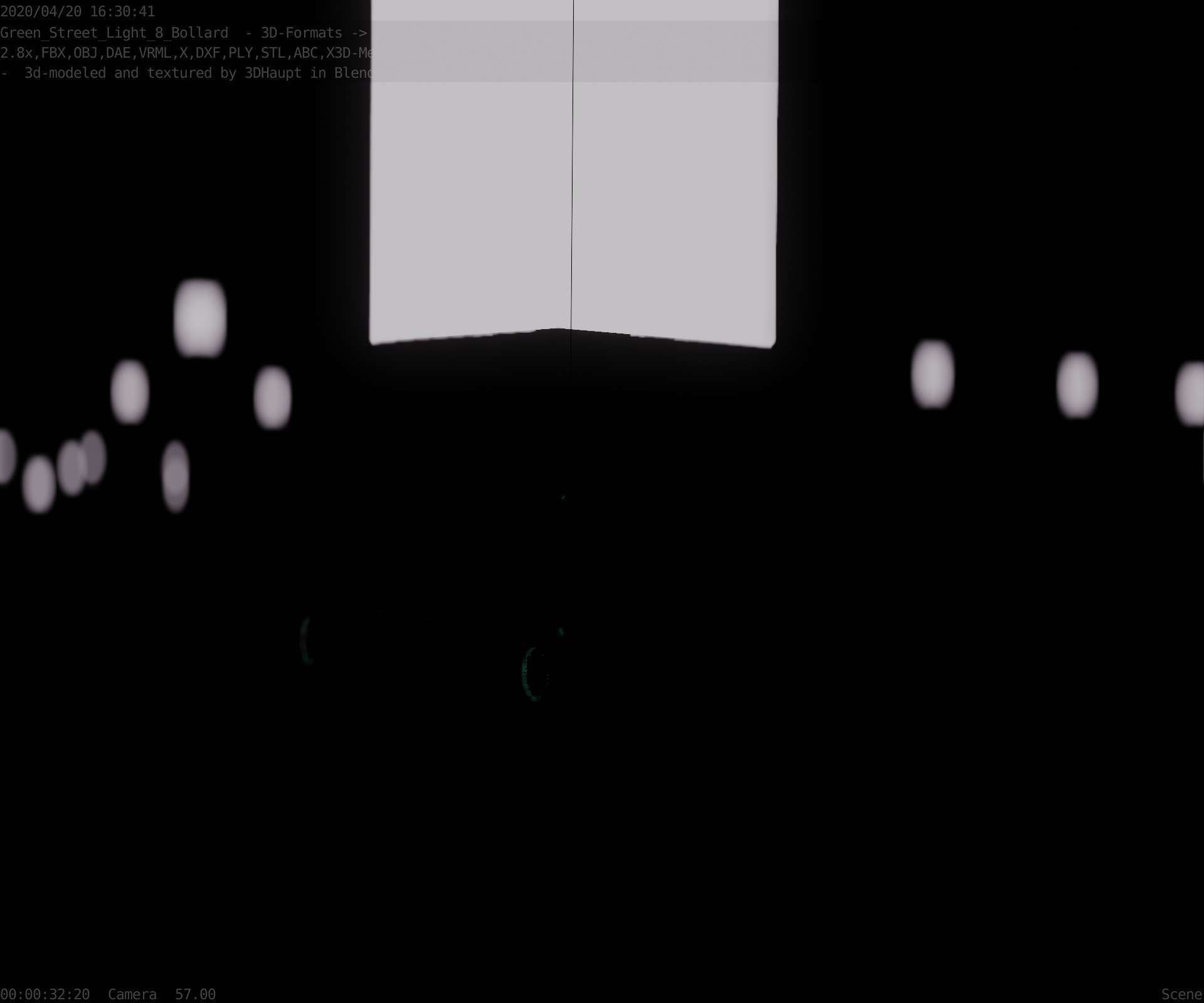 Street Light 8 Bollard 500 mm Moss Green Version 2 Low-poly 3D model_89