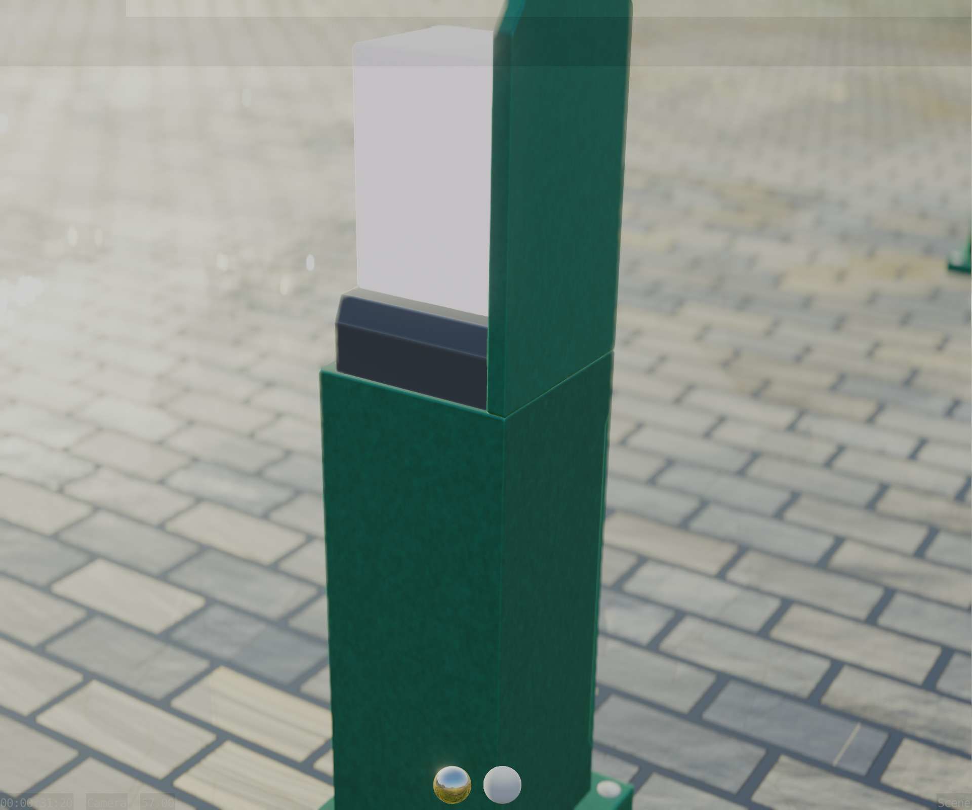 Street Light 8 Bollard 500 mm Moss Green Version 2 Low-poly 3D model_65