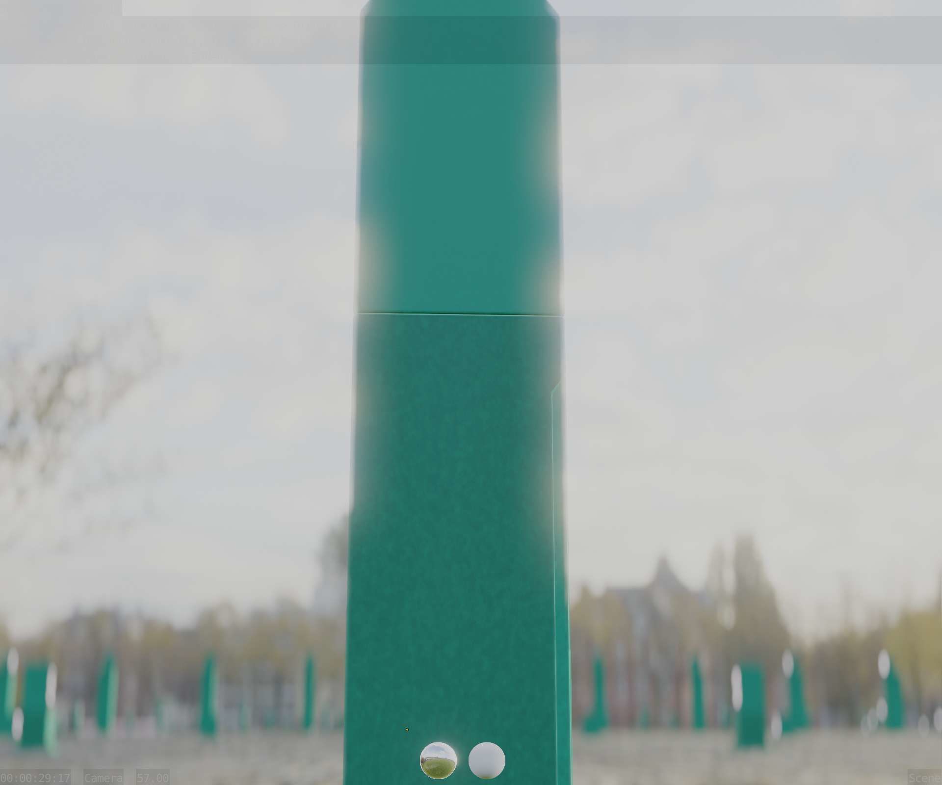 Street Light 8 Bollard 500 mm Moss Green Version 2 Low-poly 3D model_20